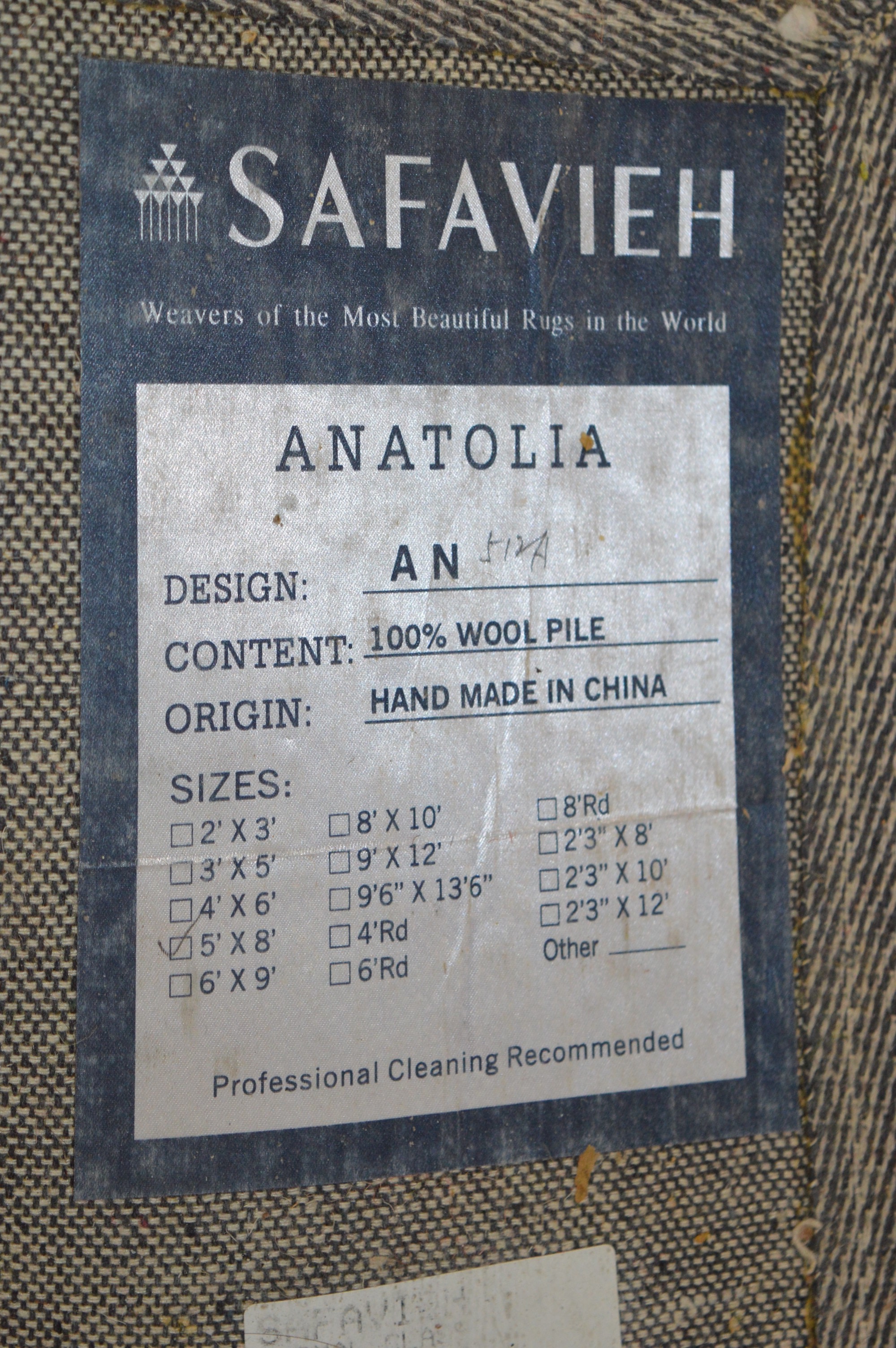 Pair of Wool Safavieh "Anatolia" Area Rugs