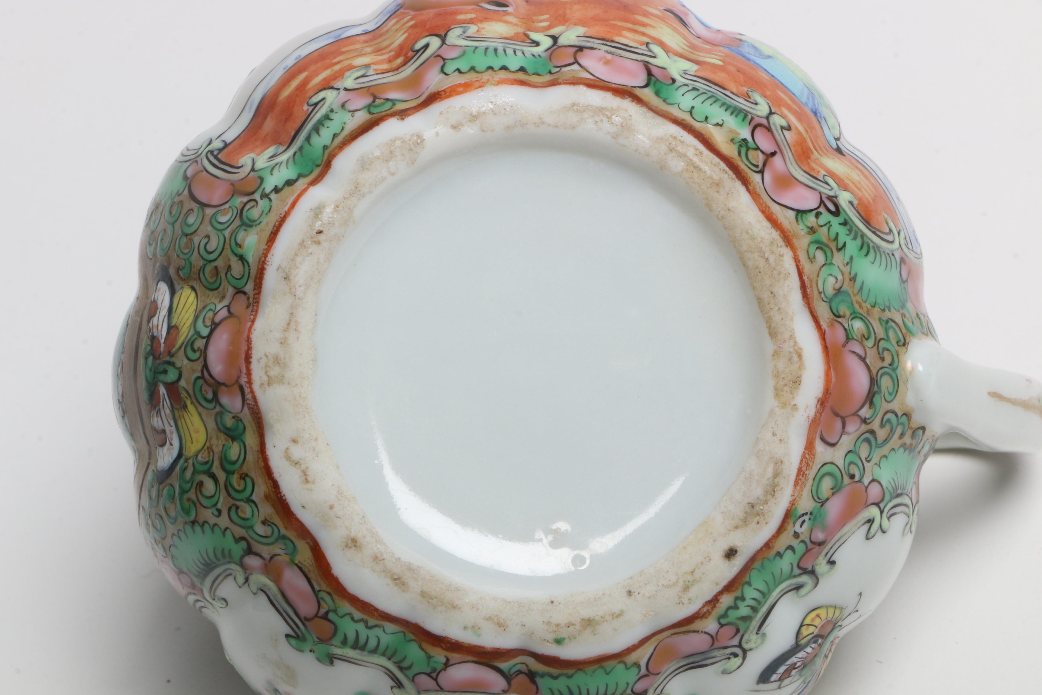Antique Rose Medallion Porcelain Tea Service