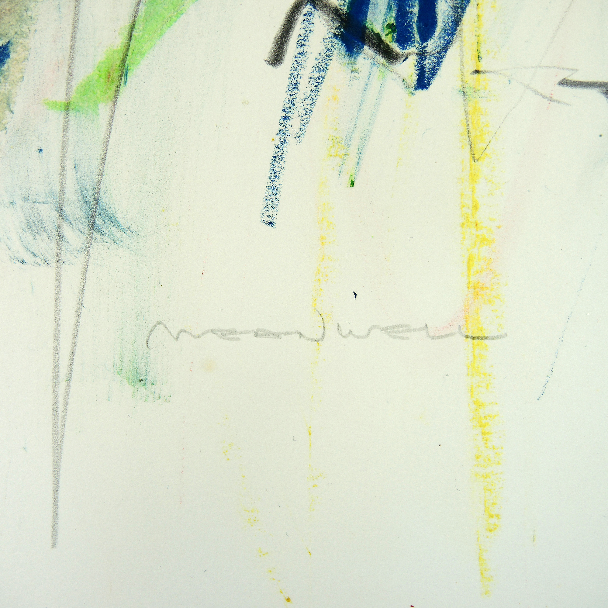 Jack Meanwell Mixed Media Drawing on Paper Gestural Nude Figure and Chair