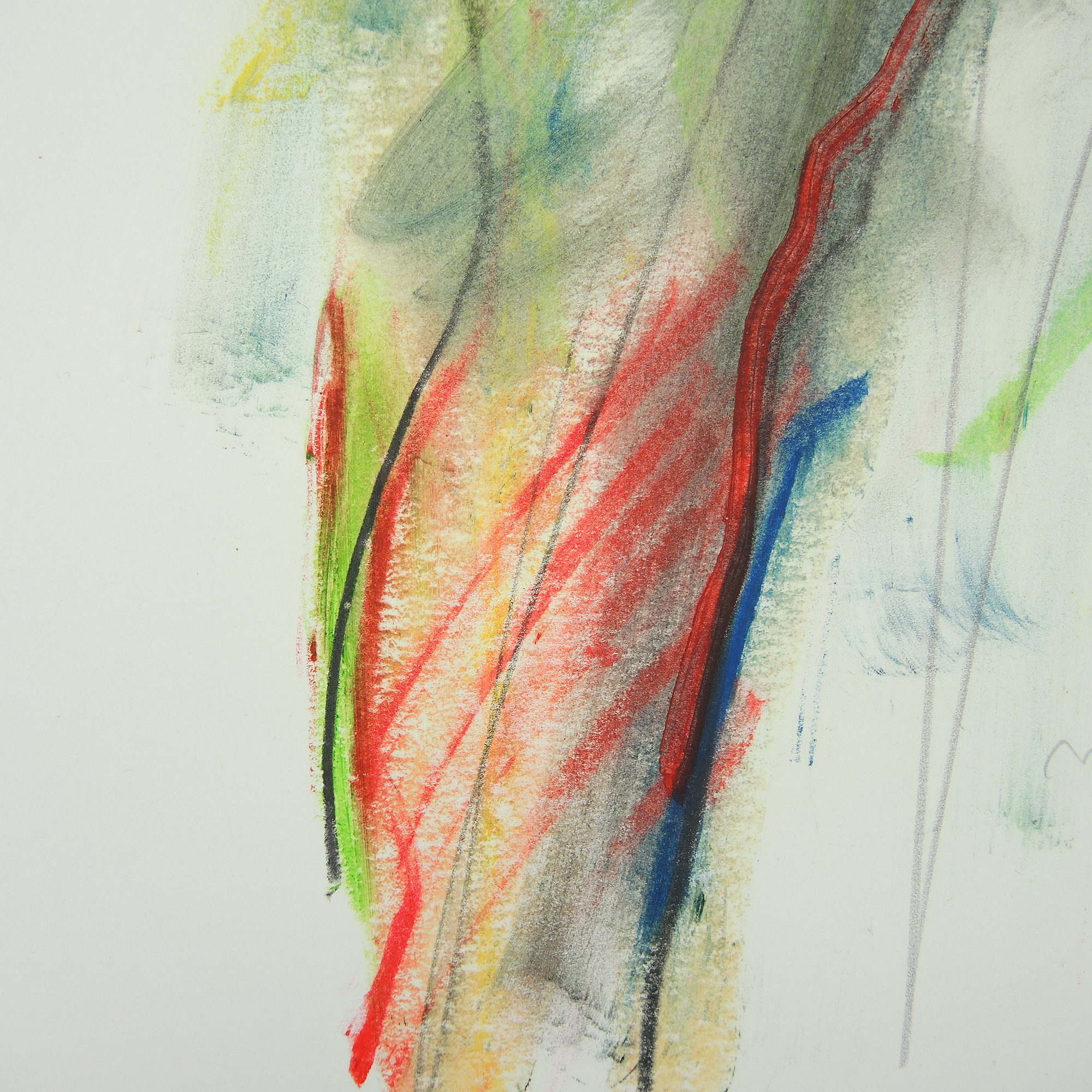 Jack Meanwell Mixed Media Drawing on Paper Gestural Nude Figure and Chair