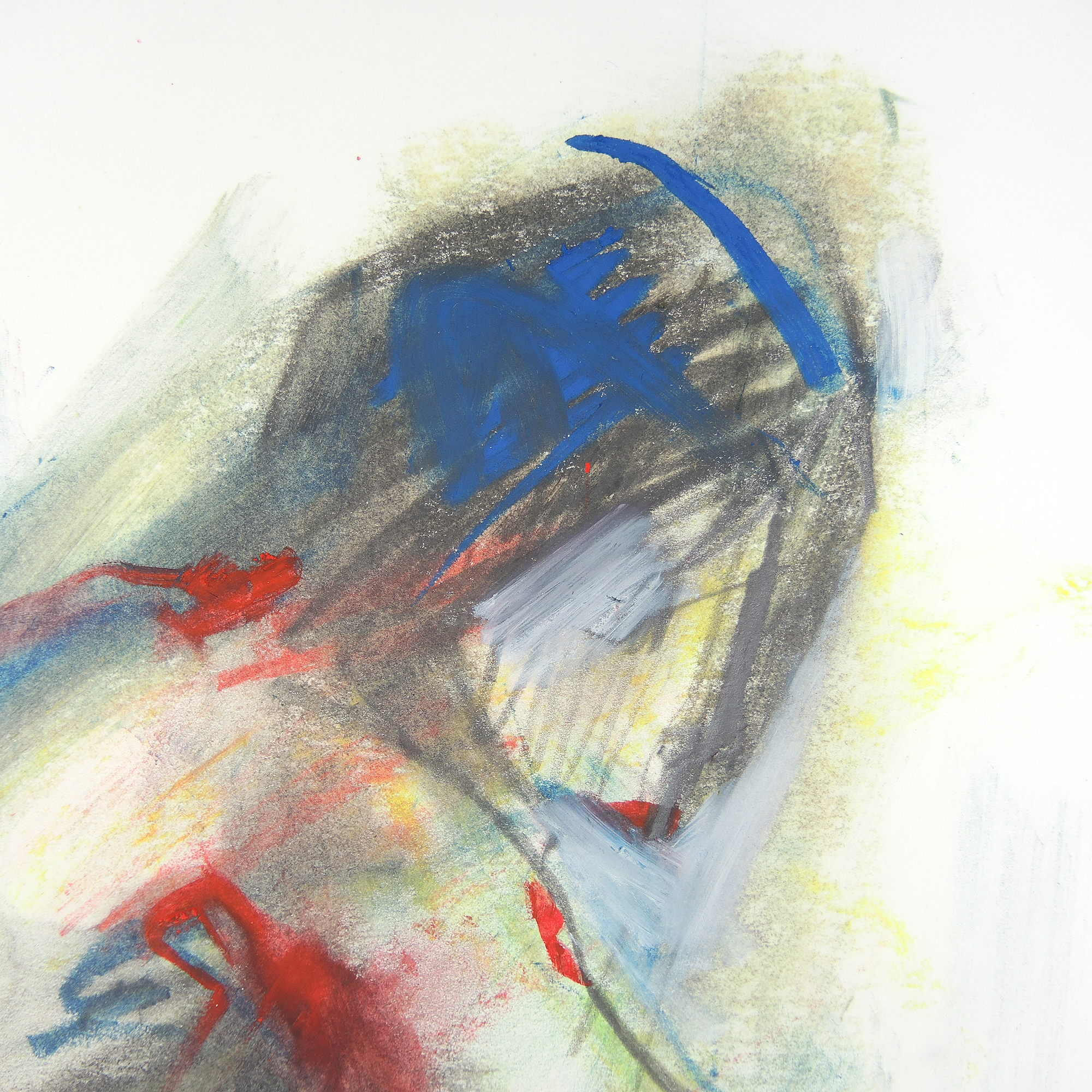 Jack Meanwell Mixed Media Drawing on Paper Gestural Nude Figure and Chair