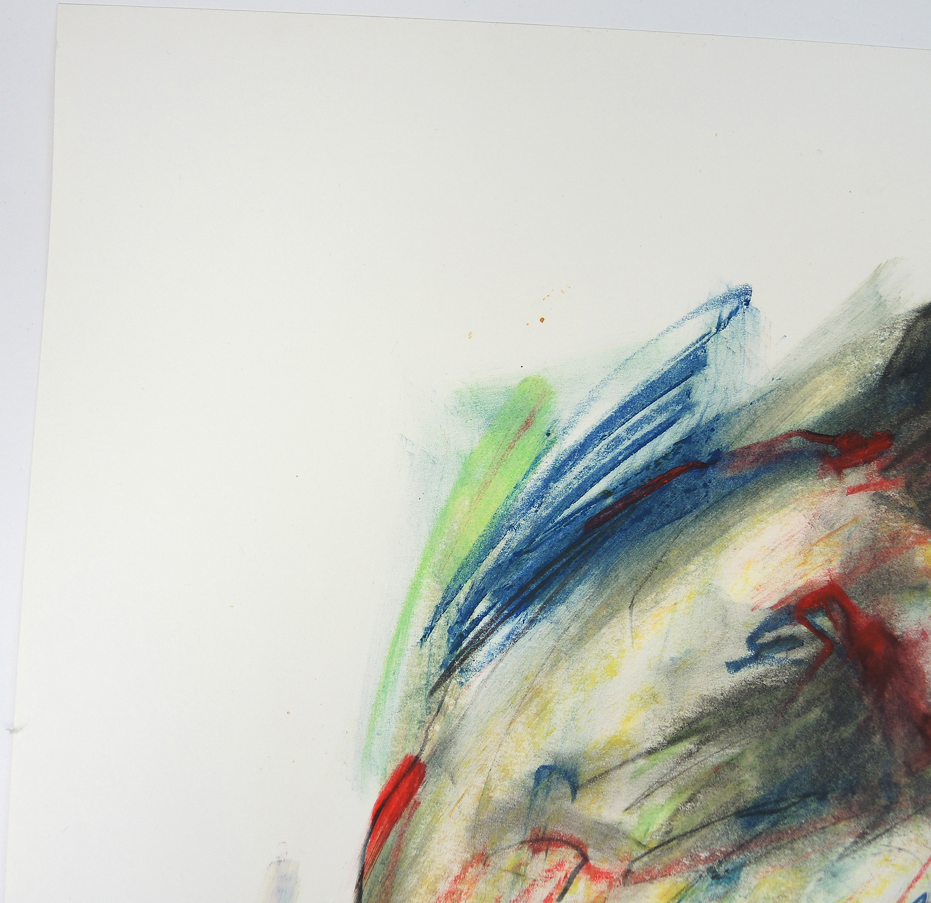 Jack Meanwell Mixed Media Drawing on Paper Gestural Nude Figure and Chair