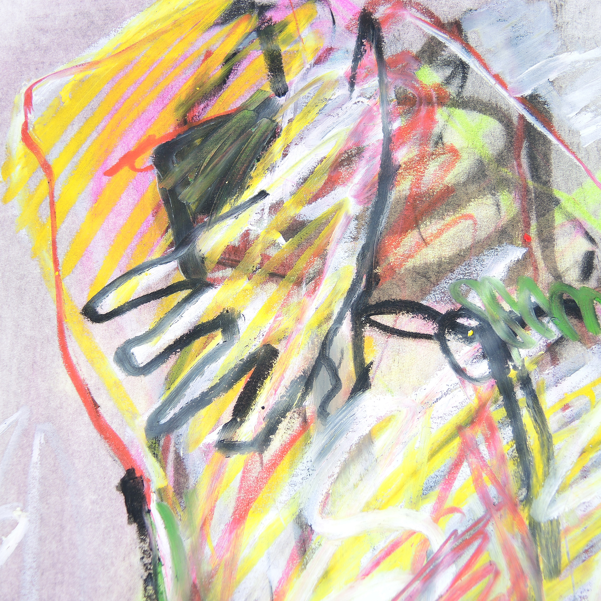 Jack Meanwell Pastel on Paper Abstract Expressionism 1980 Female Nude Gestural