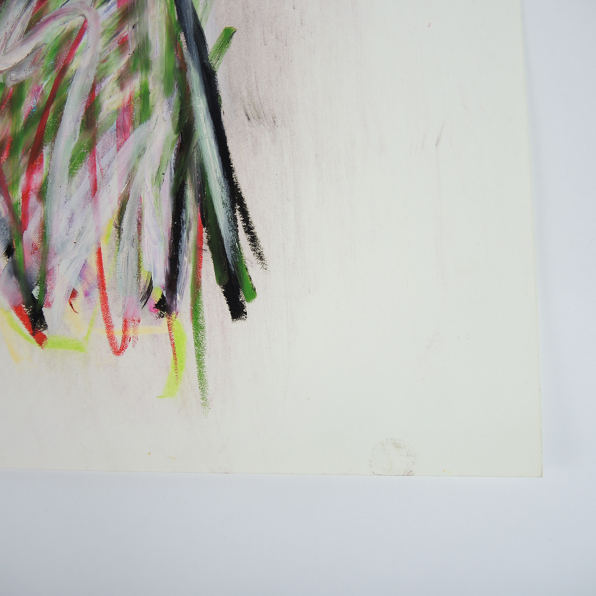 Jack Meanwell Pastel on Paper Abstract Expressionism 1980 Female Nude Gestural