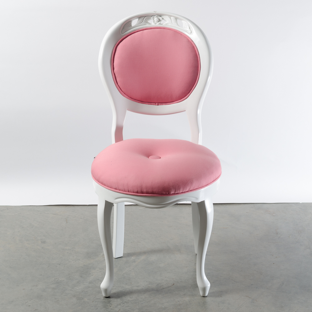 Victorian Style White Painted Side Chair