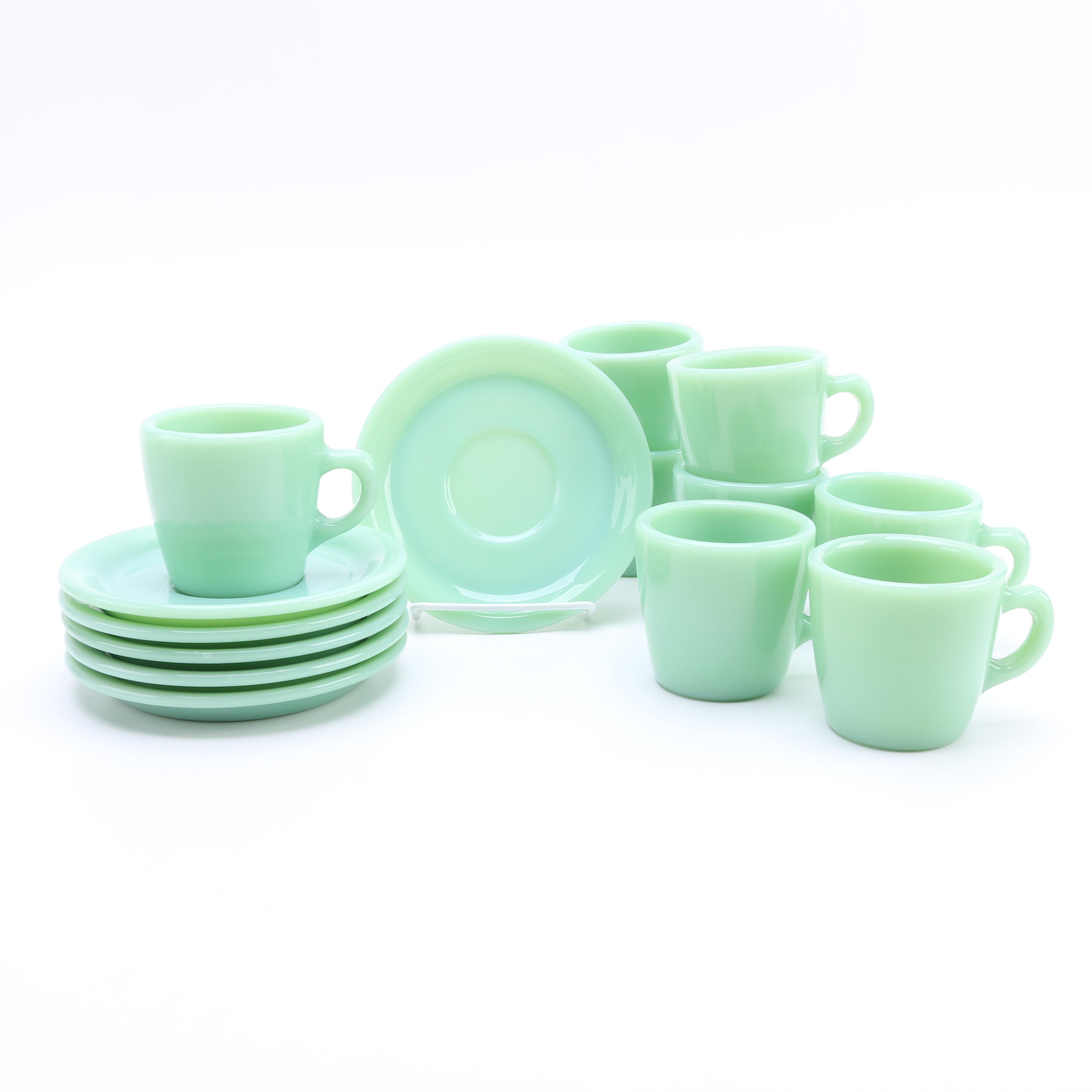 Fire King "Jade-ite" Cups and Saucers