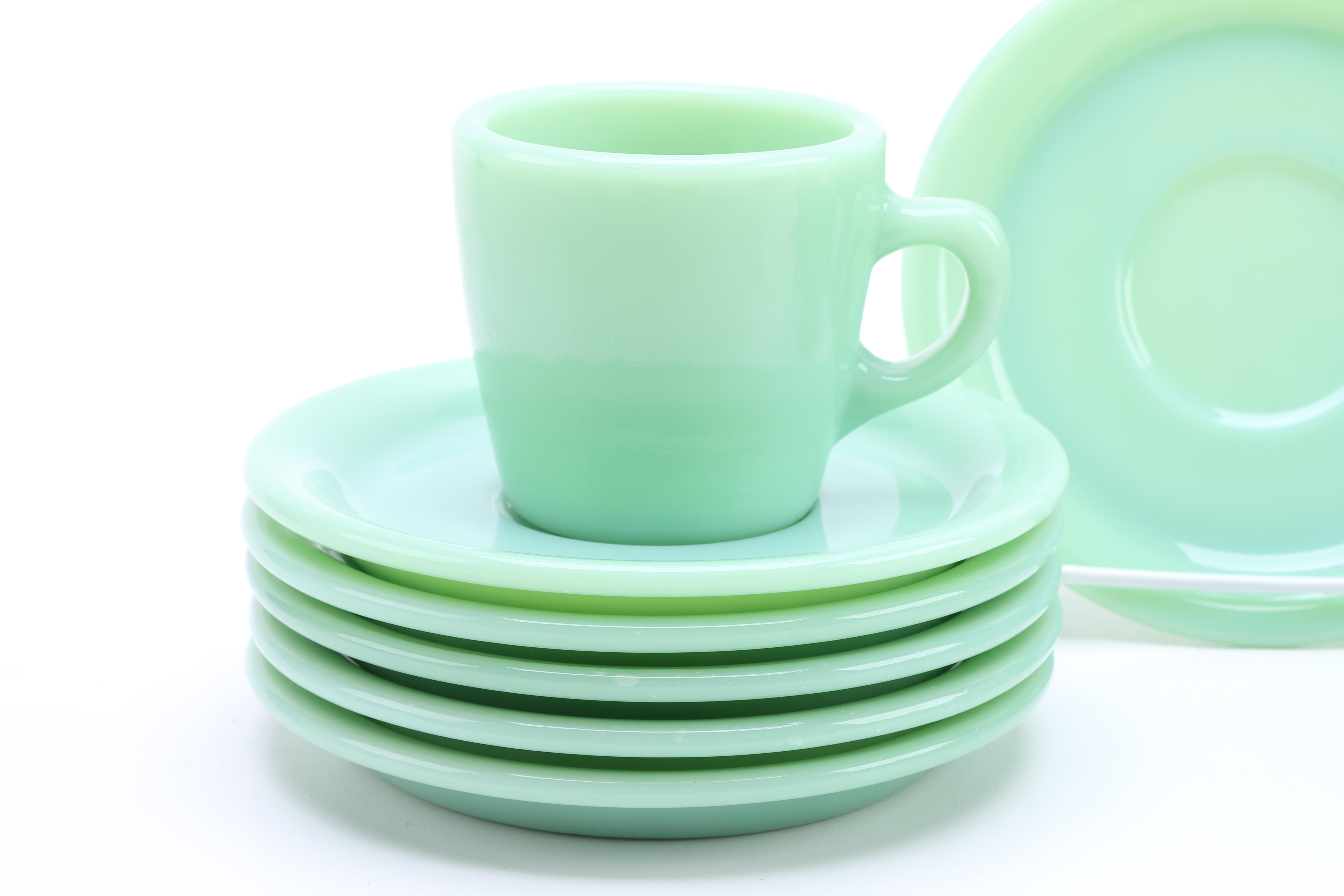 Fire King "Jade-ite" Cups and Saucers