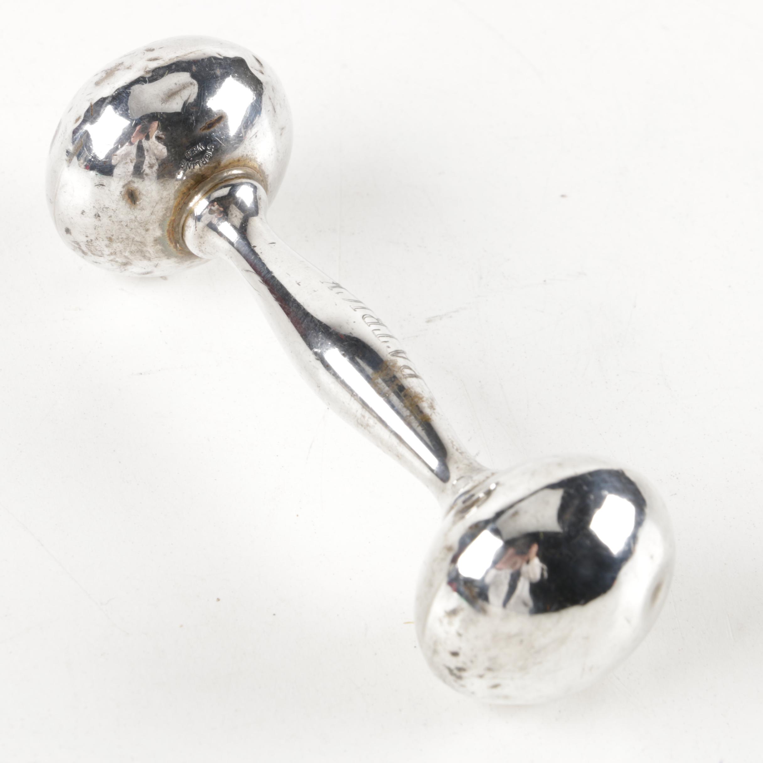 Web Silver Company Sterling Silver Baby Rattle