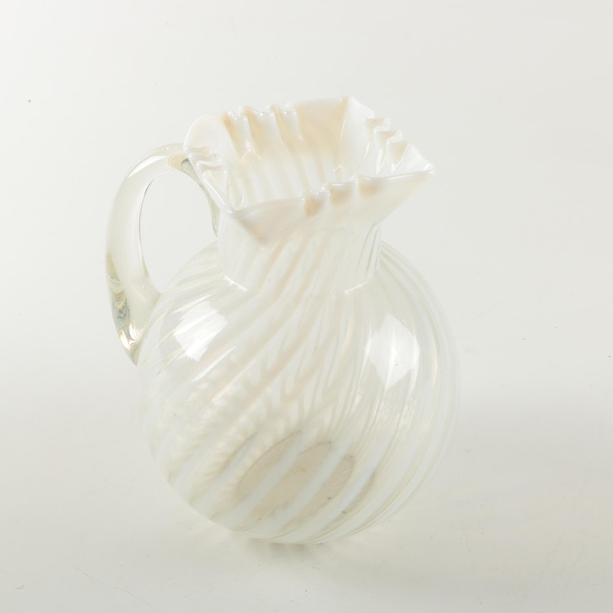 Fenton Style Spiral Optic Pitcher