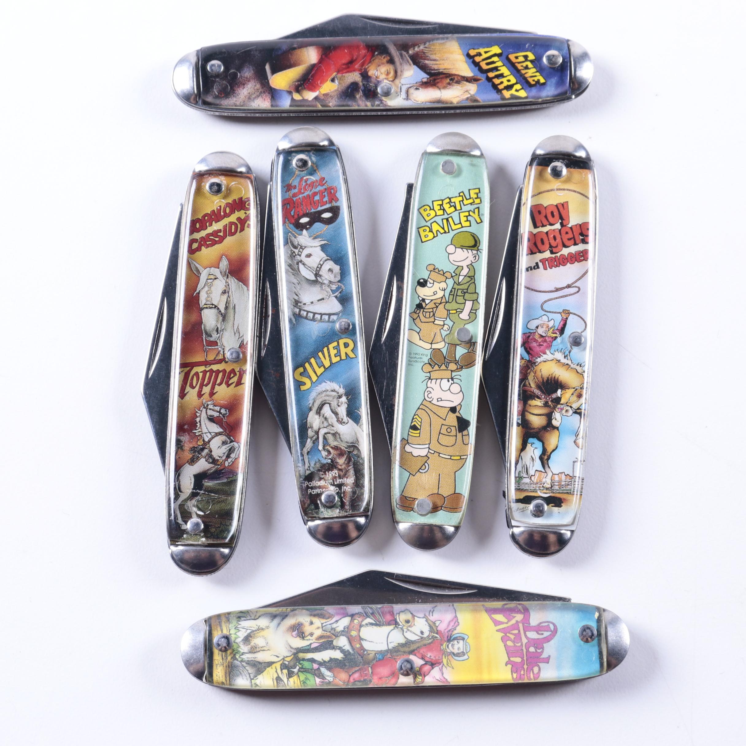 Collection of Cartoon Themed Pocket Knives