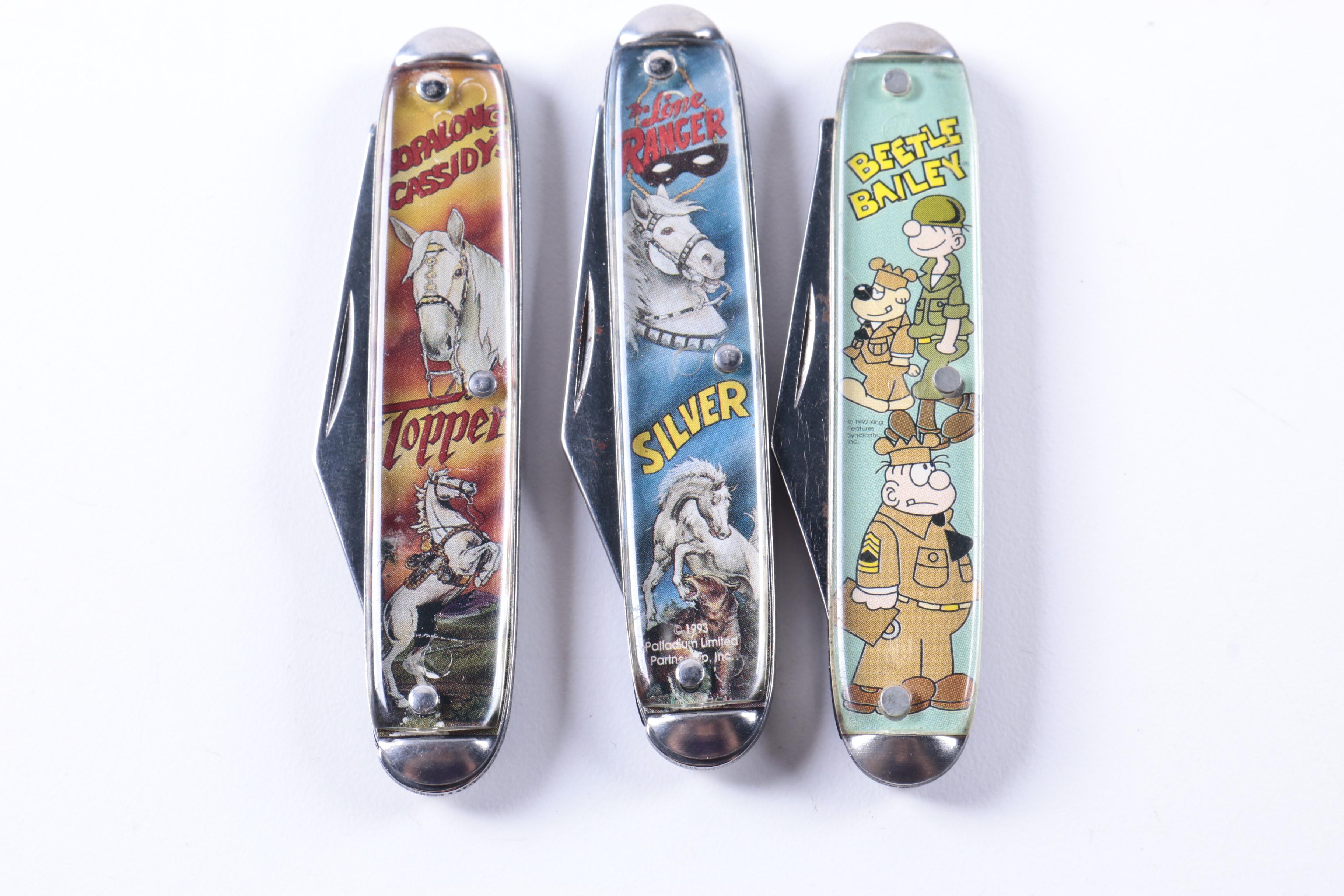 Collection of Cartoon Themed Pocket Knives