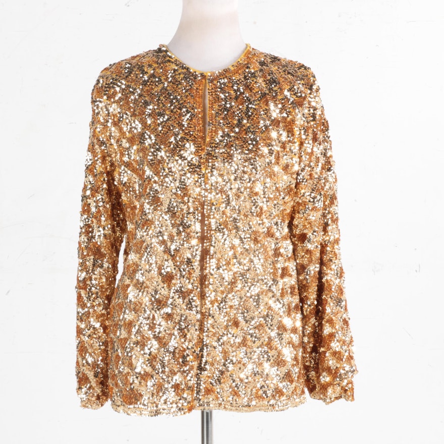 Women's Gold Tone Sequin Jacket