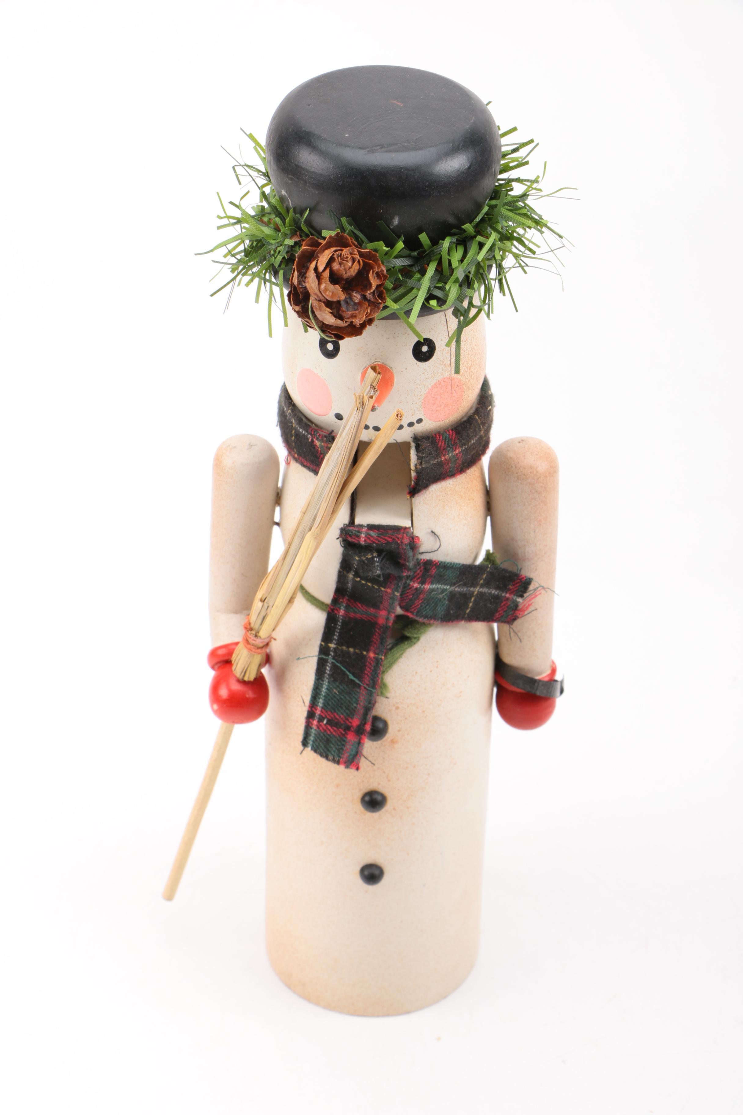 Wooden Snowman Nutcrackers