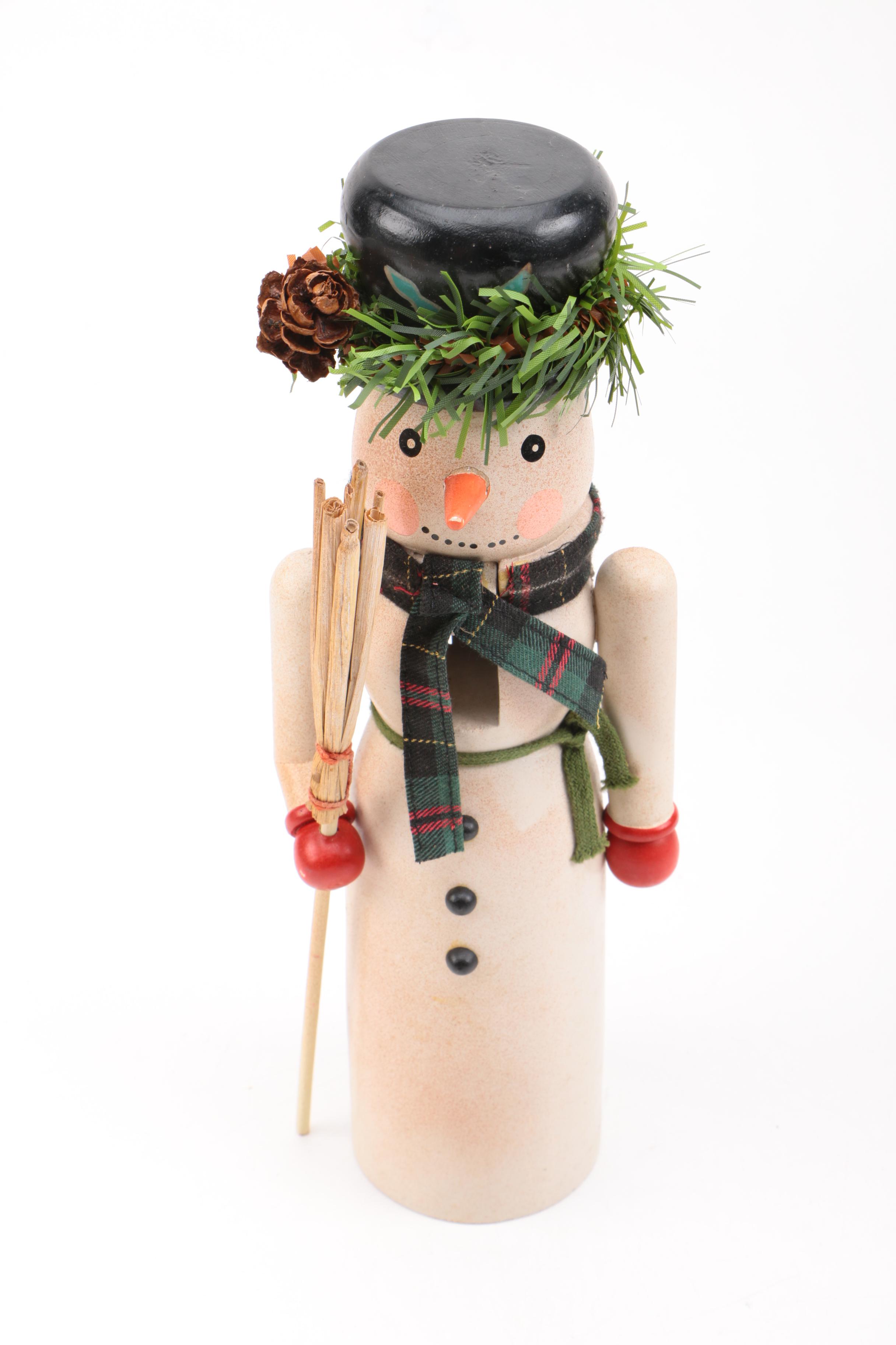 Wooden Snowman Nutcrackers