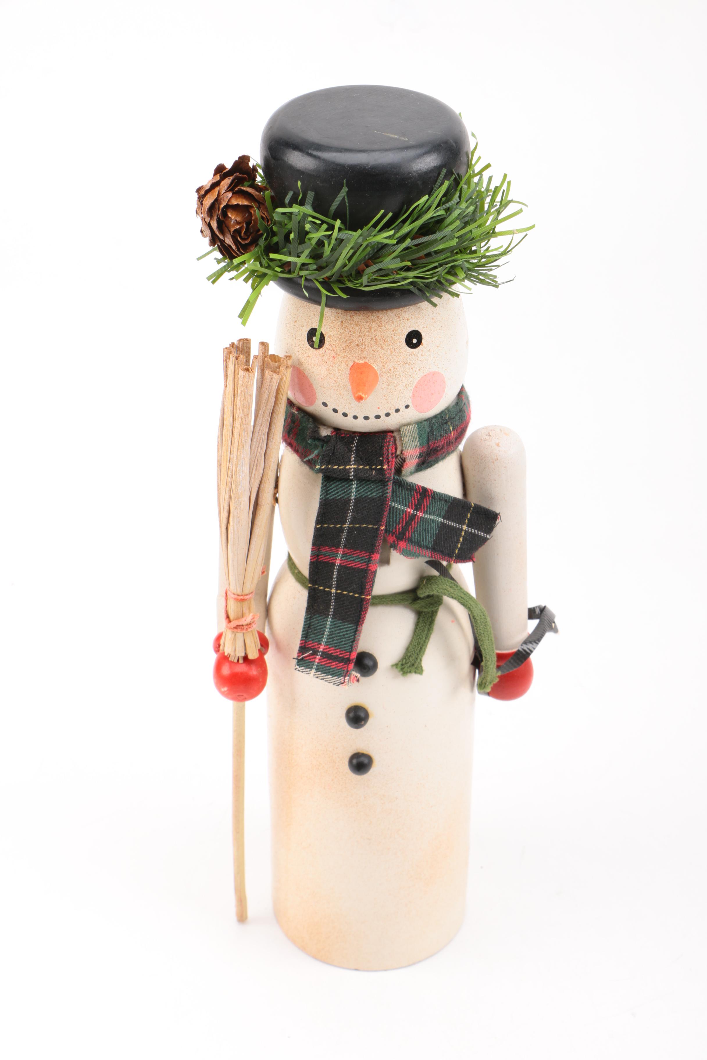 Wooden Snowman Nutcrackers