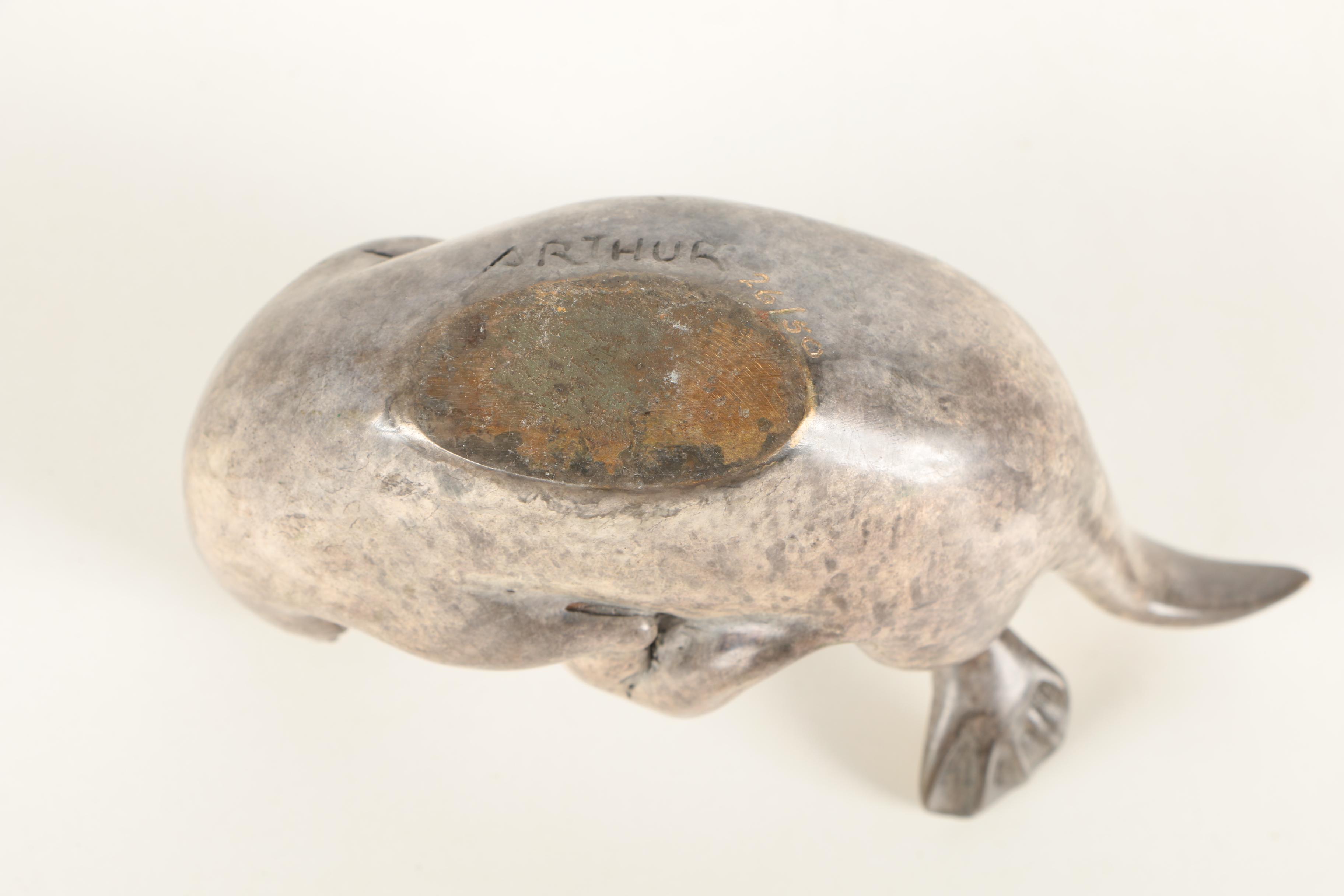 Brian Arthur Enamel Coated Copper Otter and Turtle Figurines
