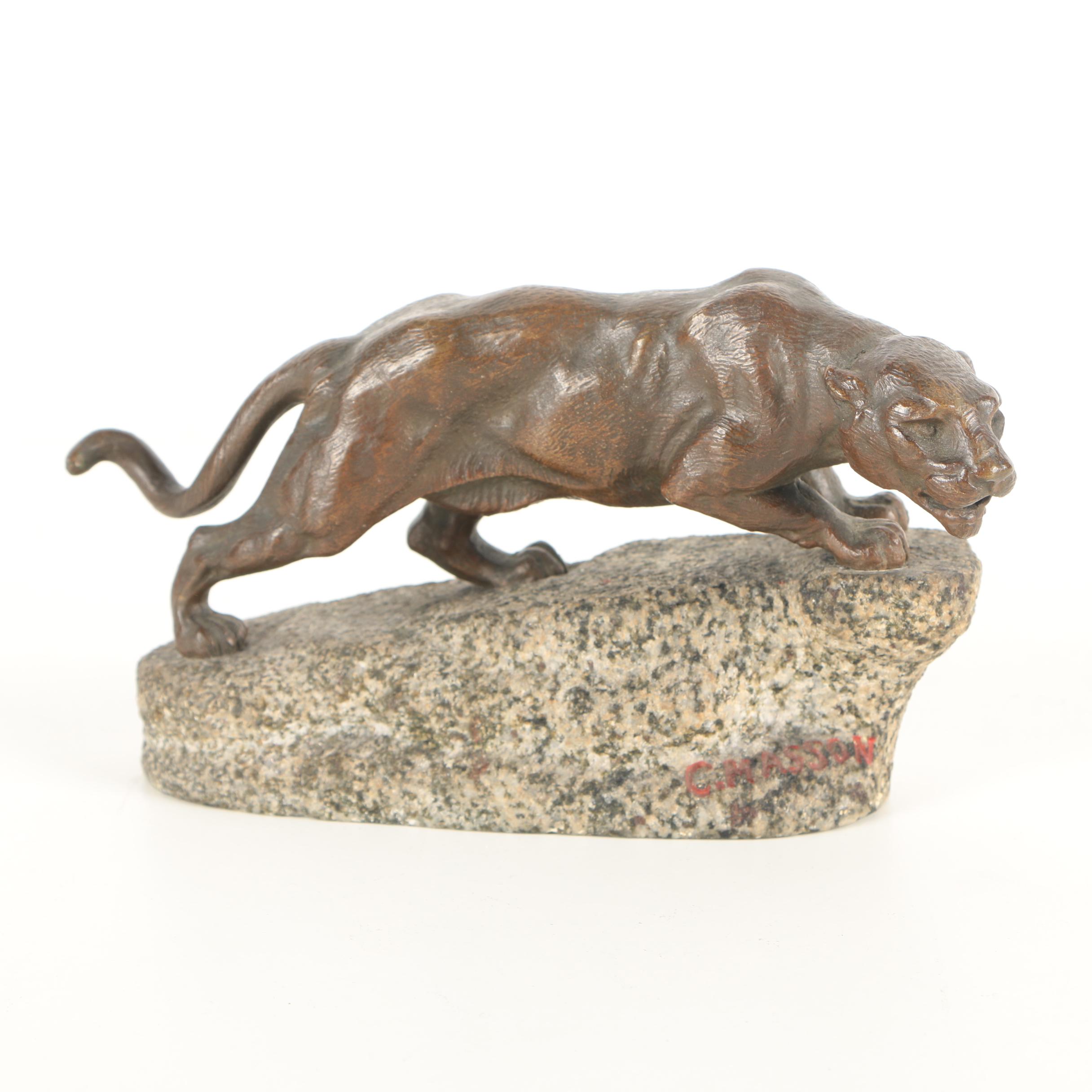 Reproduction Brass Sculpture of Clovis Edmond Masson Panther