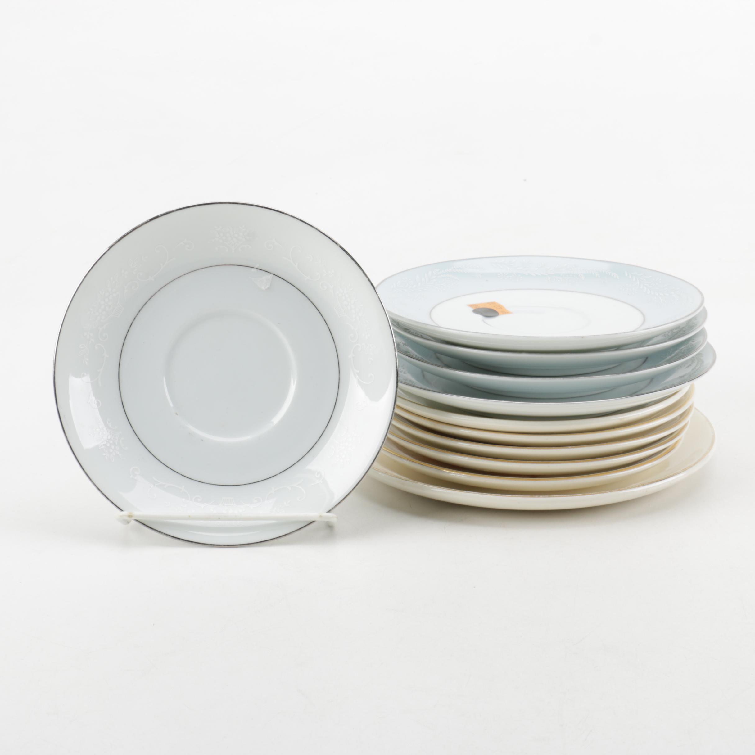 Noritake China Saucers with 22K Gold Accented Plates