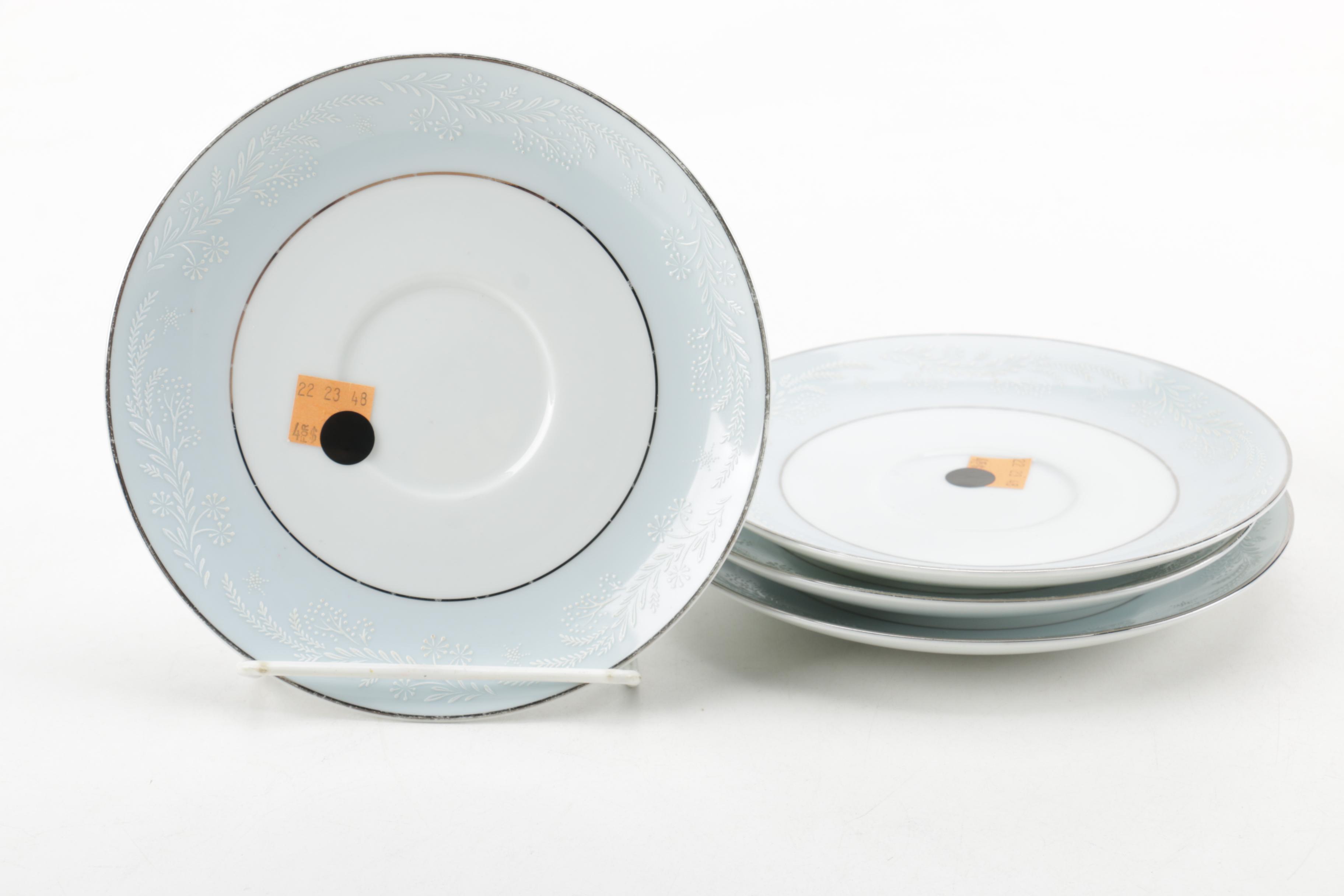 Noritake China Saucers with 22K Gold Accented Plates