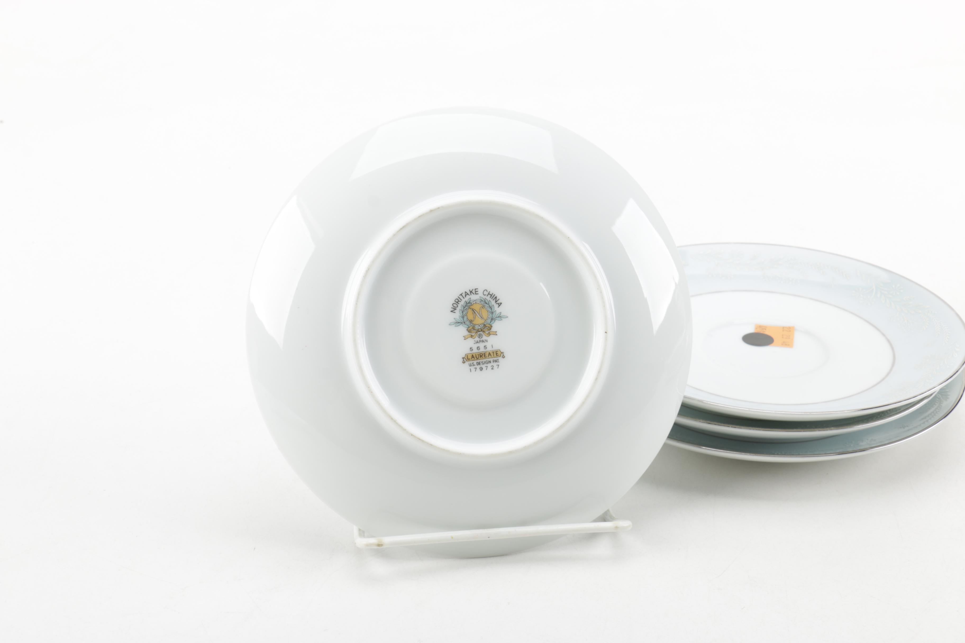 Noritake China Saucers with 22K Gold Accented Plates