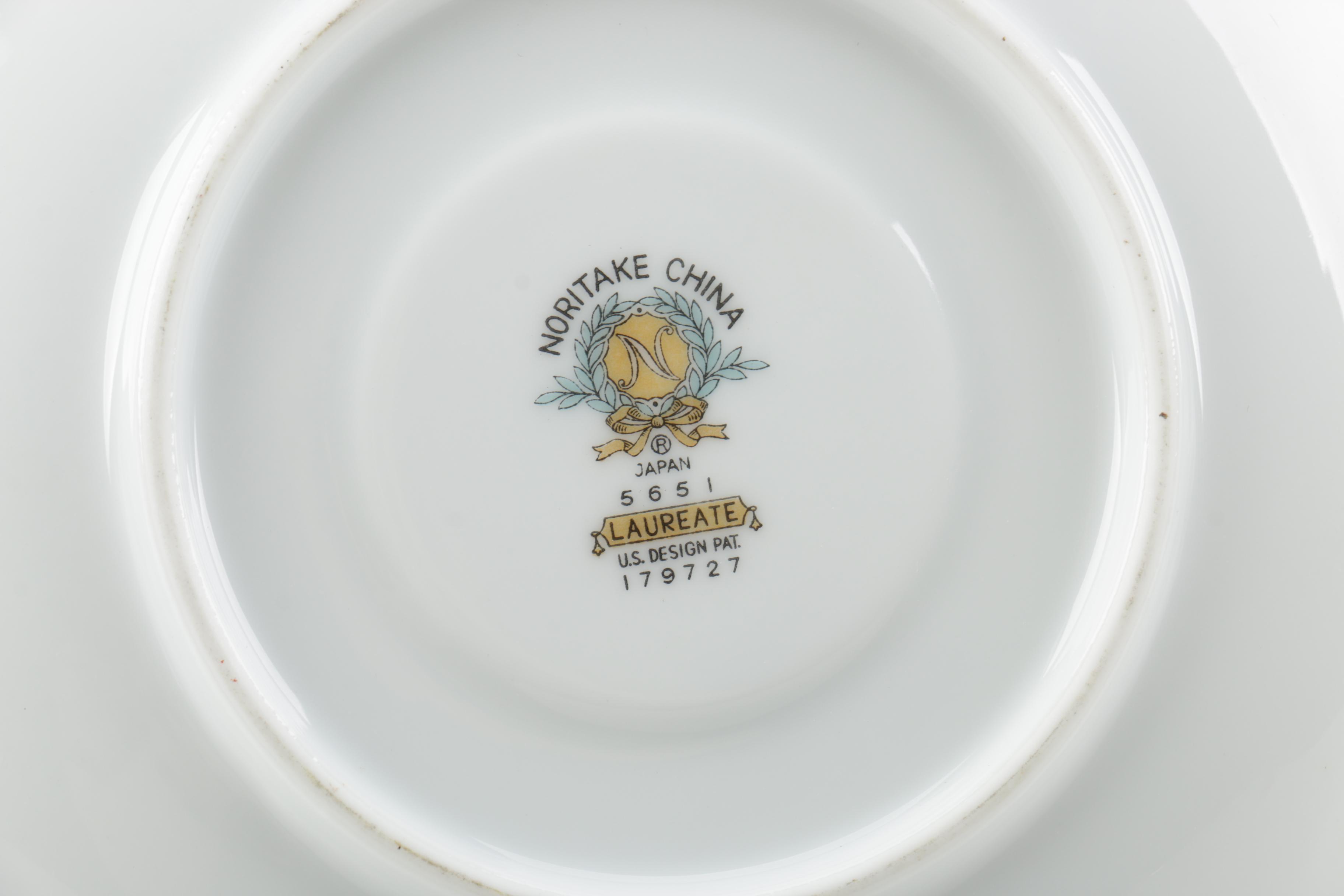 Noritake China Saucers with 22K Gold Accented Plates