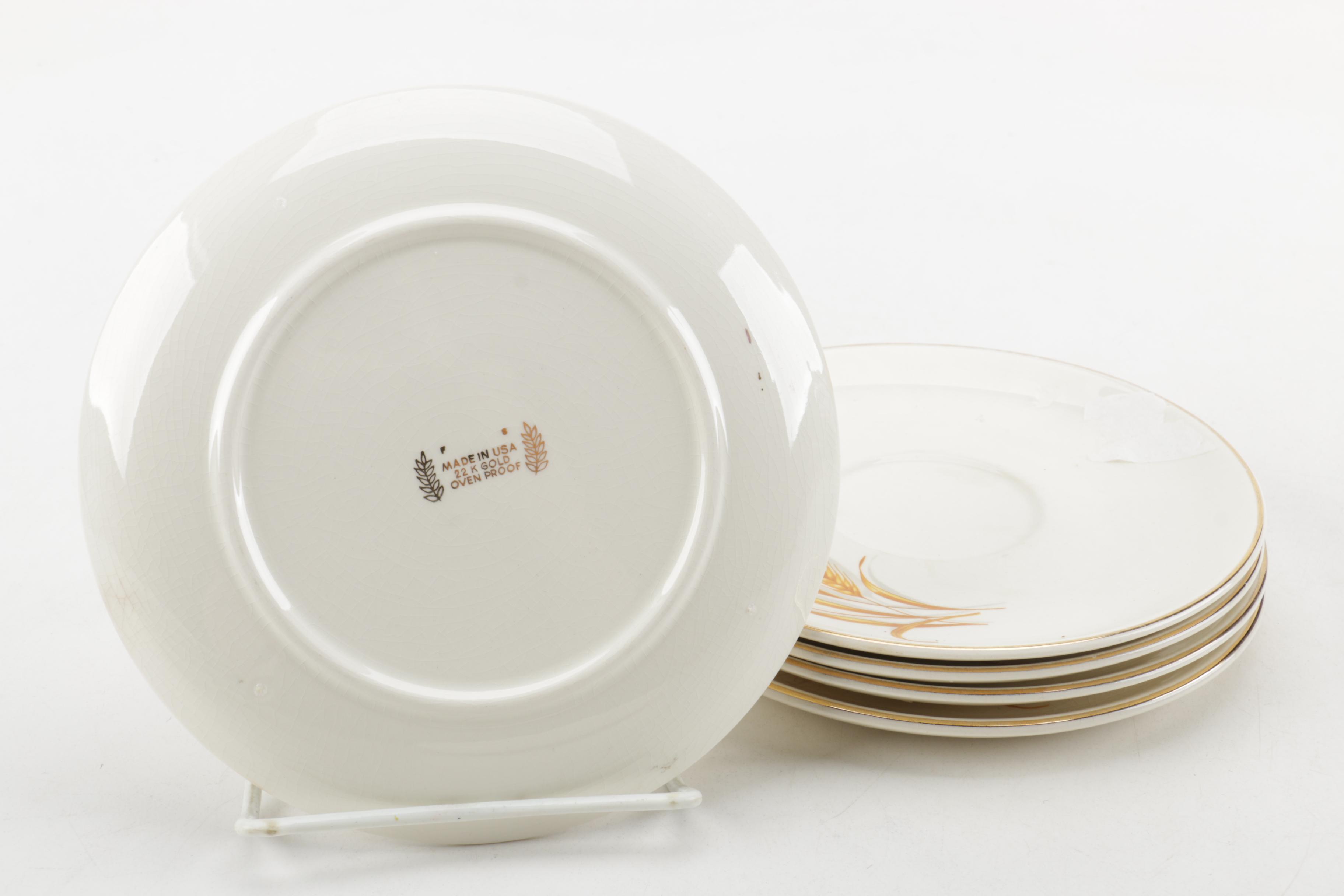 Noritake China Saucers with 22K Gold Accented Plates