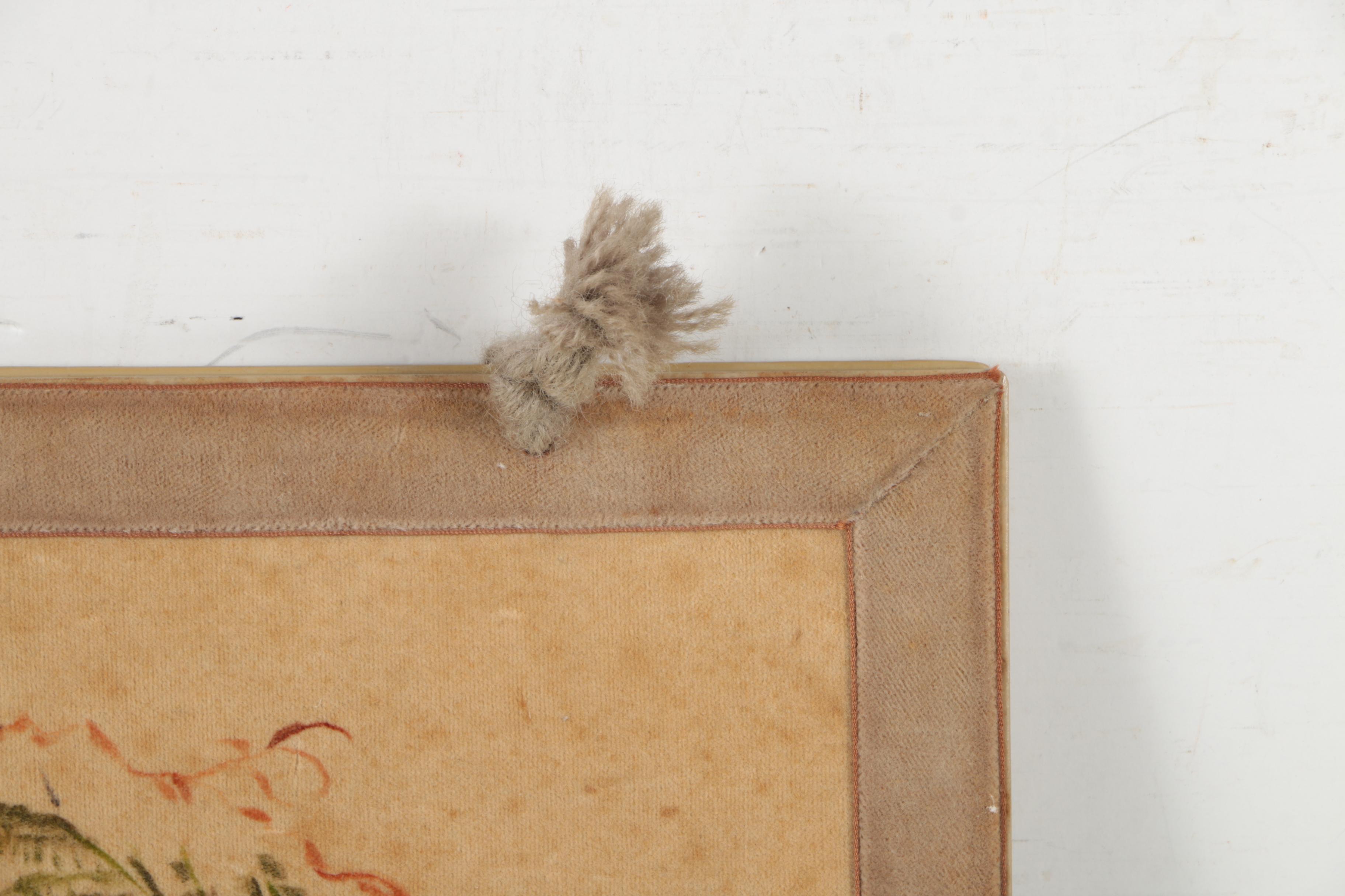 Mixed Media Painting of Birds on Velvety Fabric