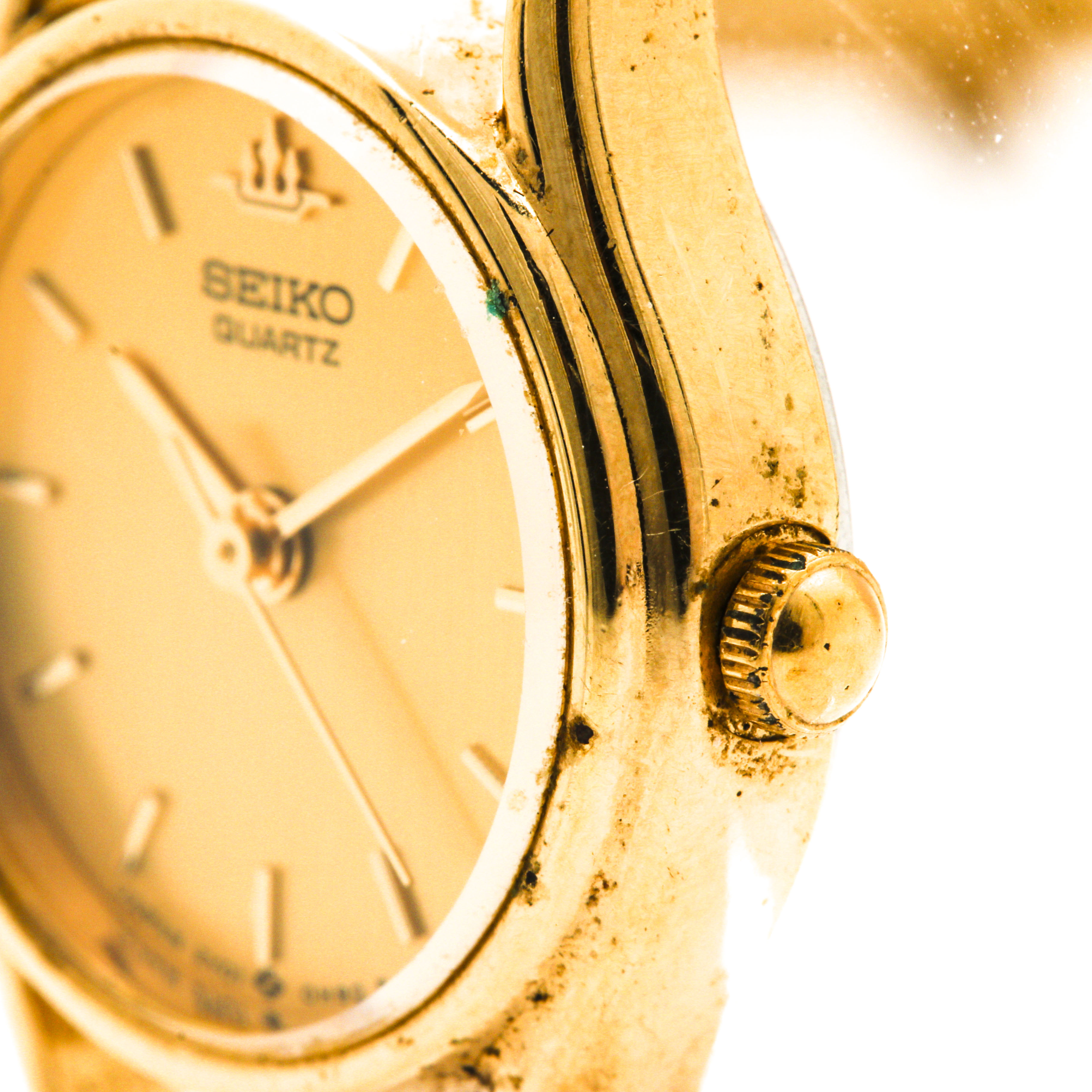 Seiko Gold Tone Watch and Watch Case