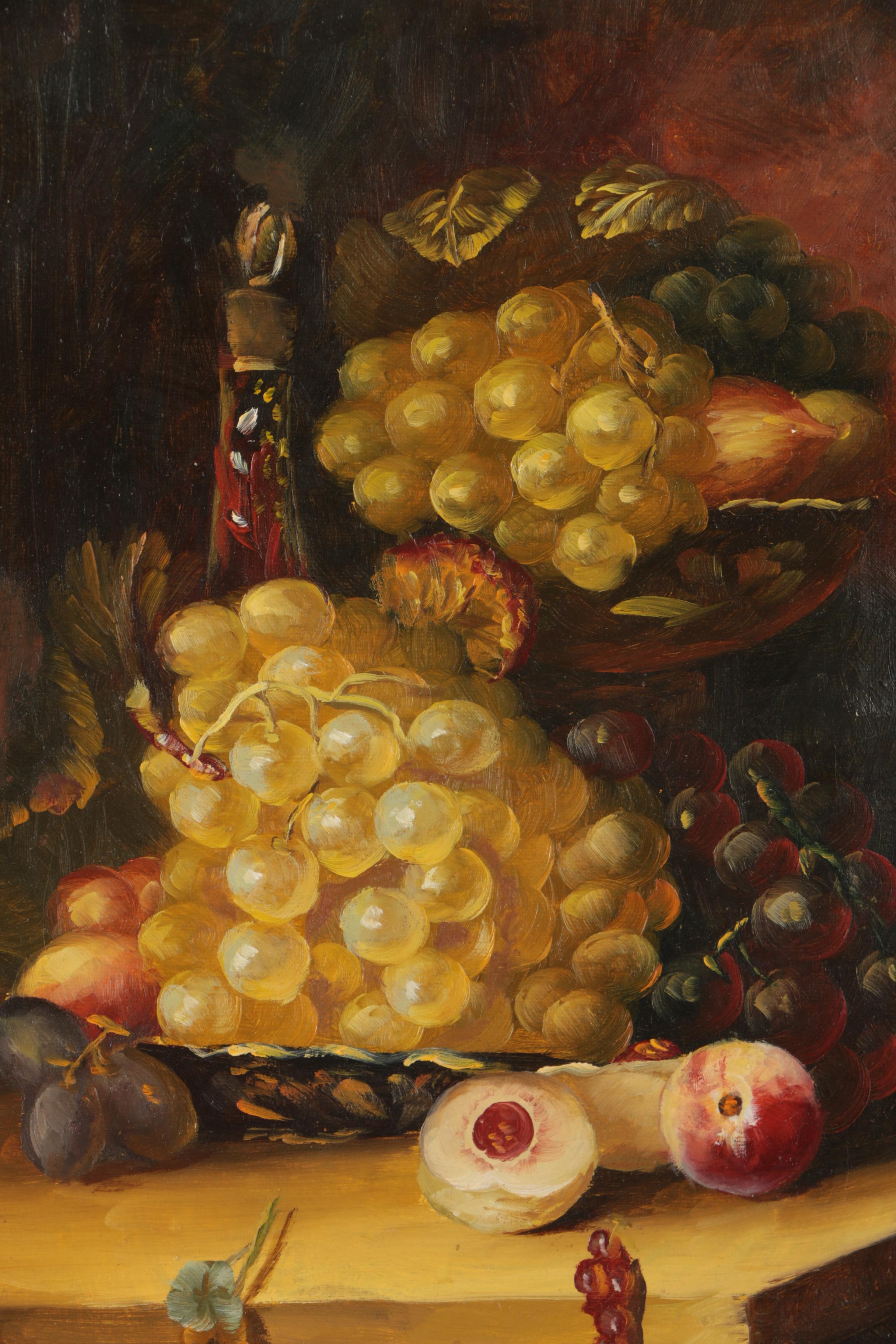 Oil Painting of a Still Life with Fruit