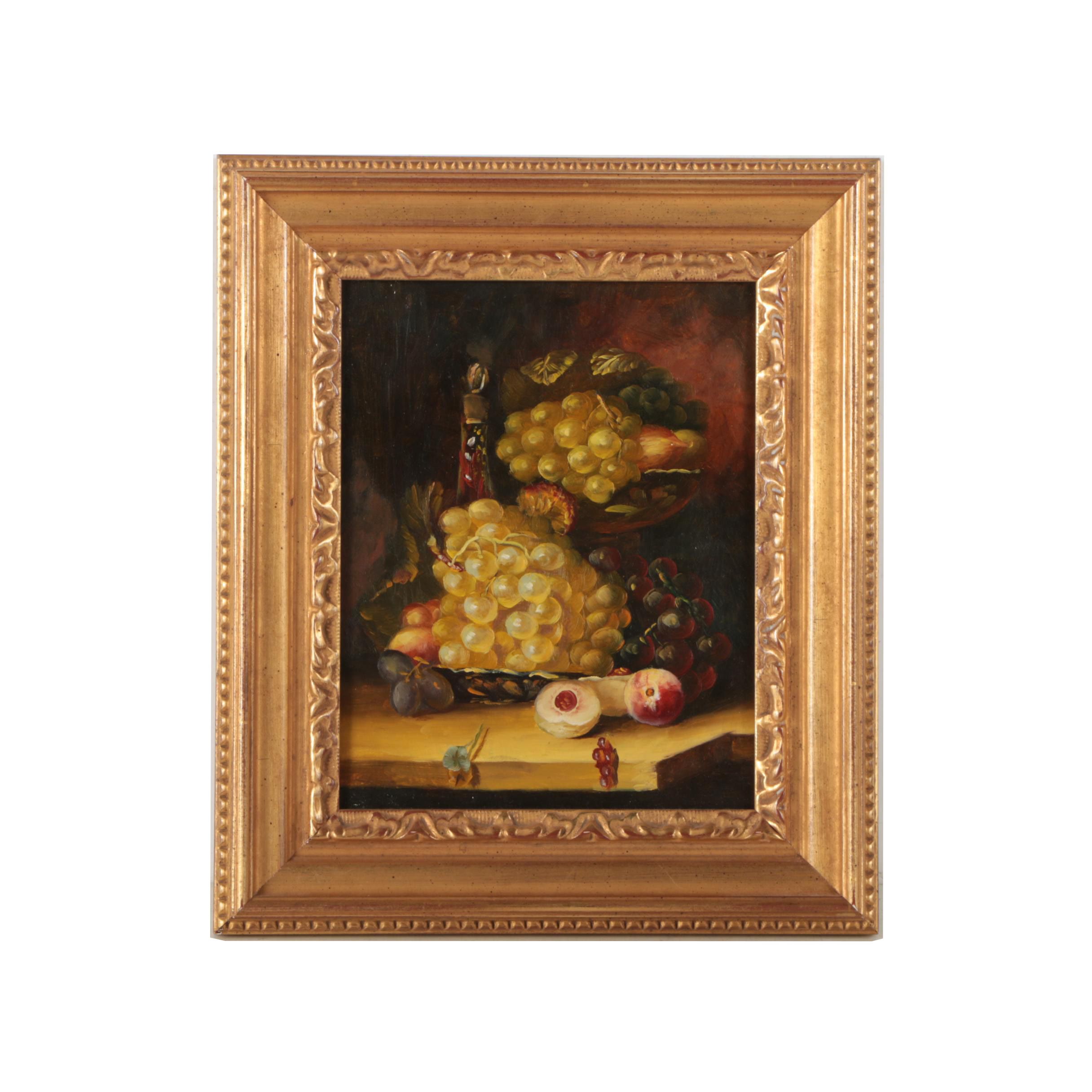 Oil Painting of a Still Life with Fruit