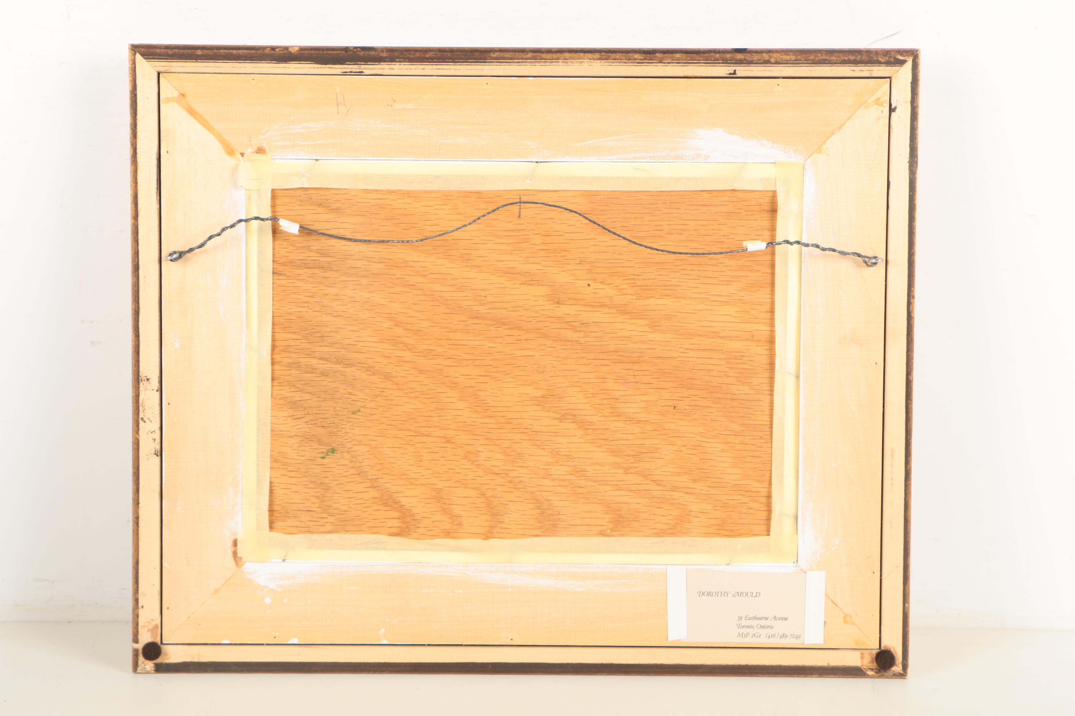 Dorothy Mould Oil on Canvas Painting of a Cottage Garden by the Sea