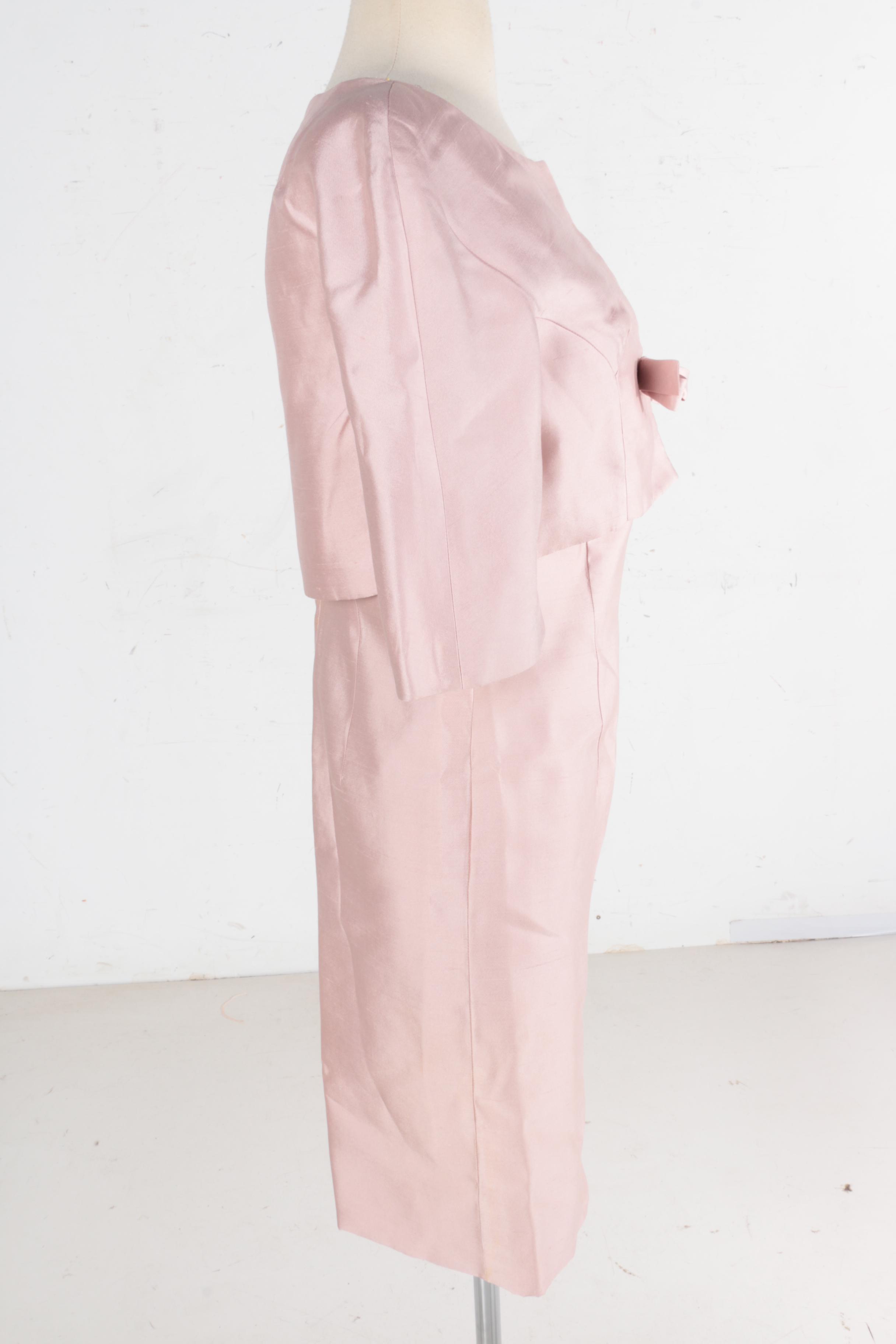 1950s and 60s Pink Satin Dresses and Jacket