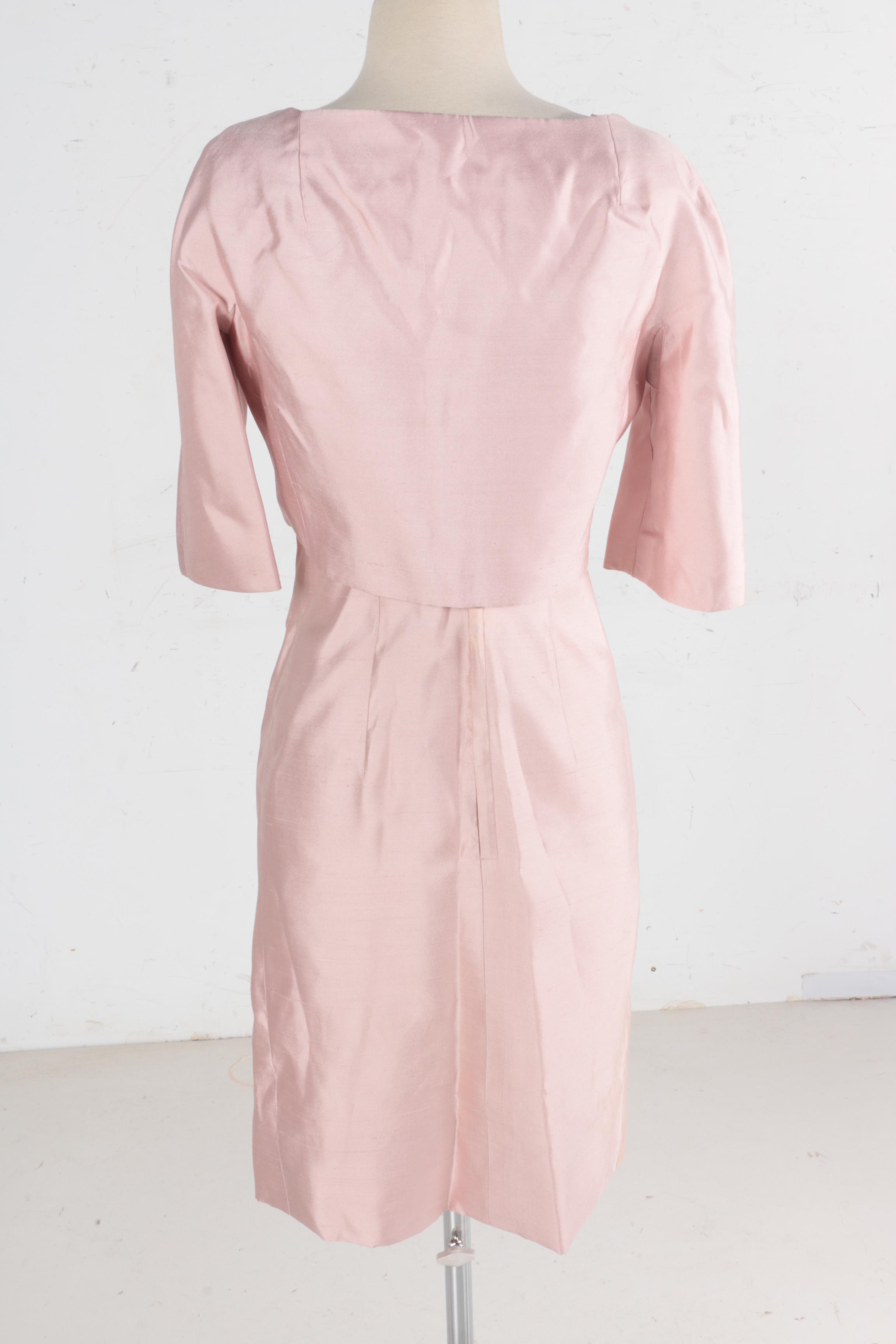 1950s and 60s Pink Satin Dresses and Jacket