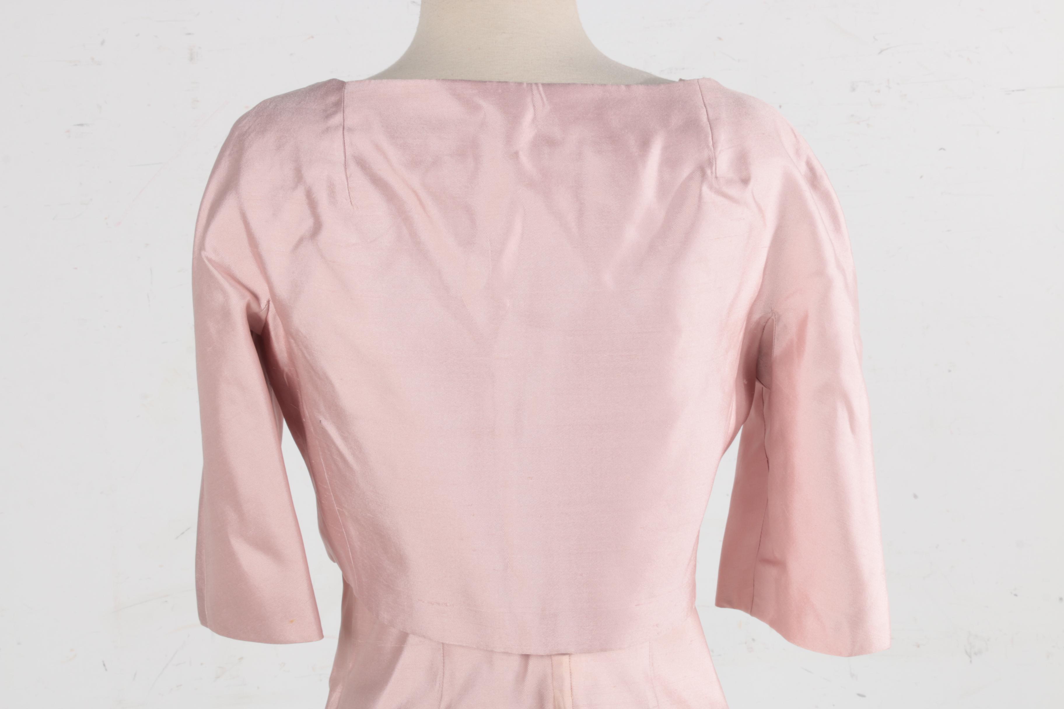 1950s and 60s Pink Satin Dresses and Jacket