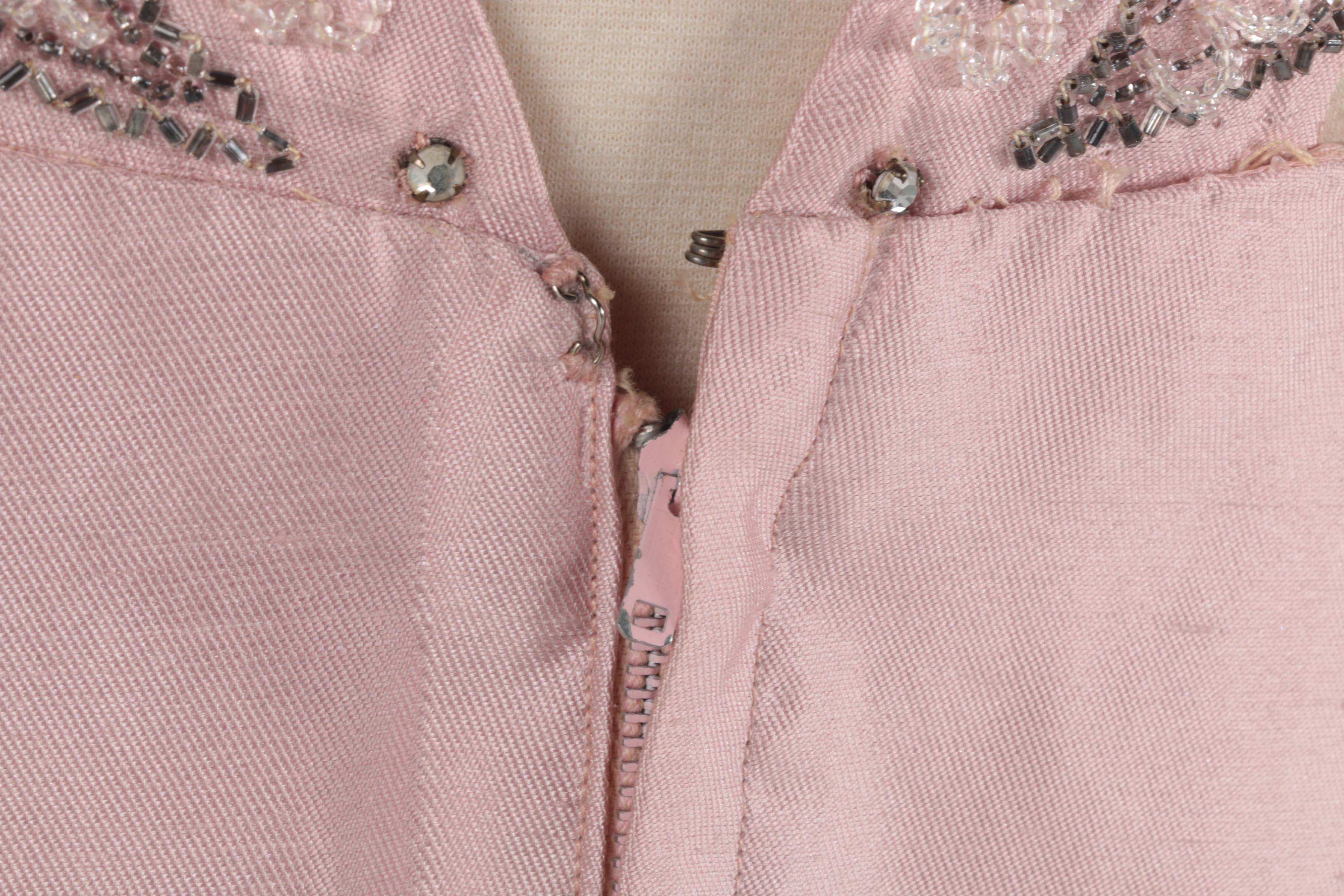 1950s and 60s Pink Satin Dresses and Jacket