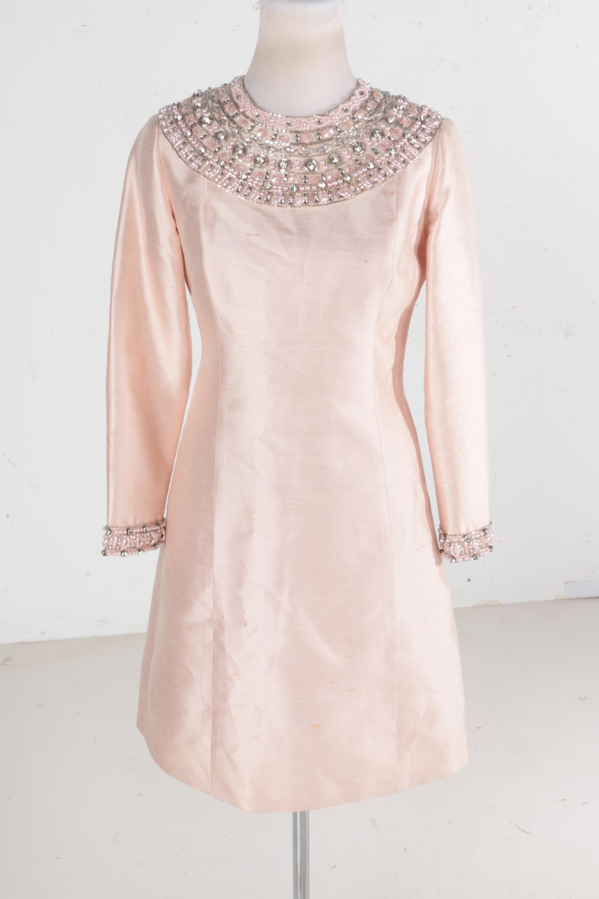 1950s and 60s Pink Satin Dresses and Jacket