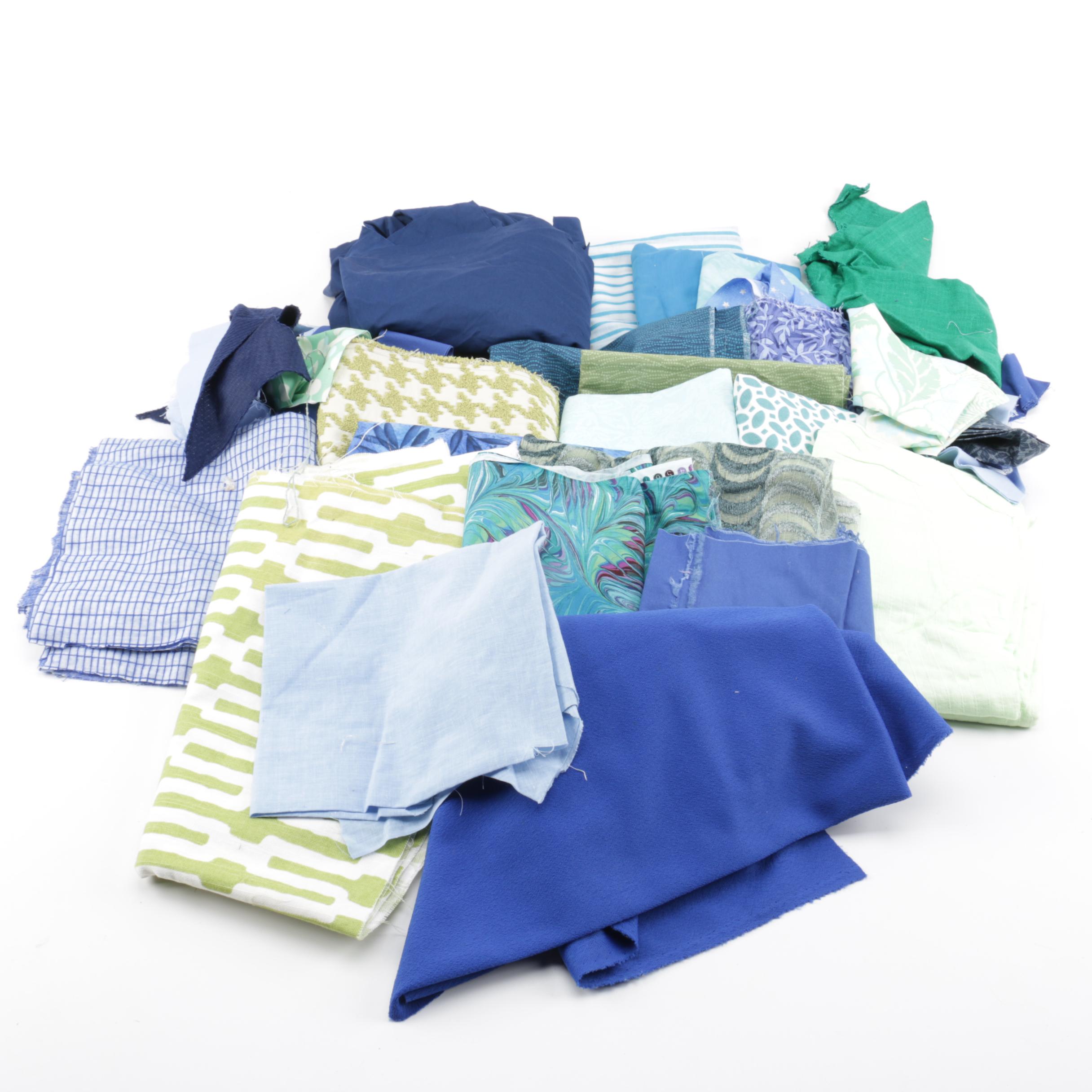 Blue and Green Fabric