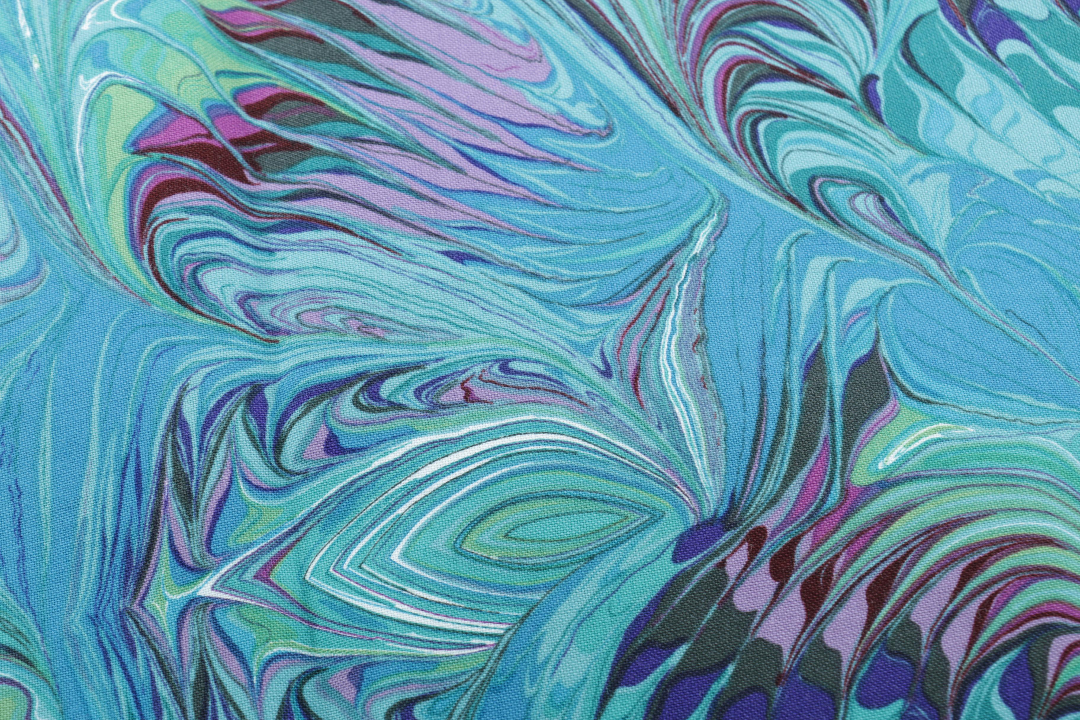 Blue and Green Fabric