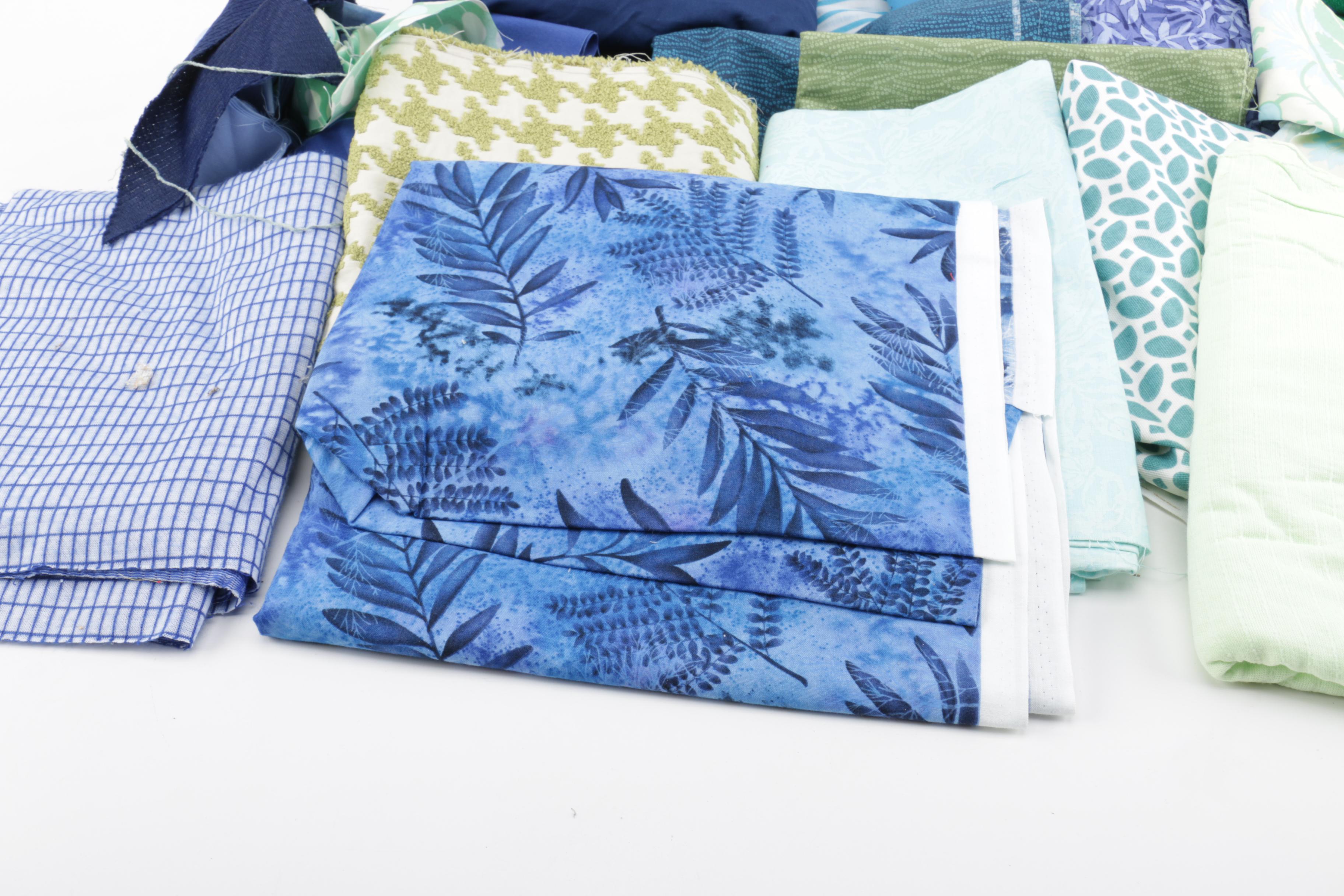 Blue and Green Fabric