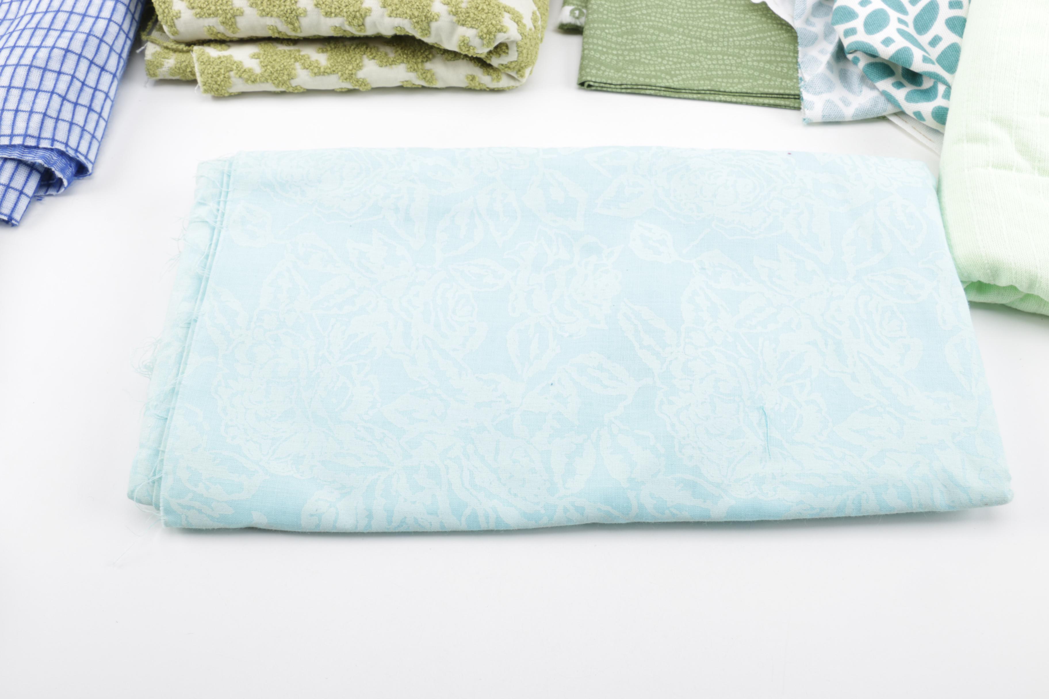 Blue and Green Fabric