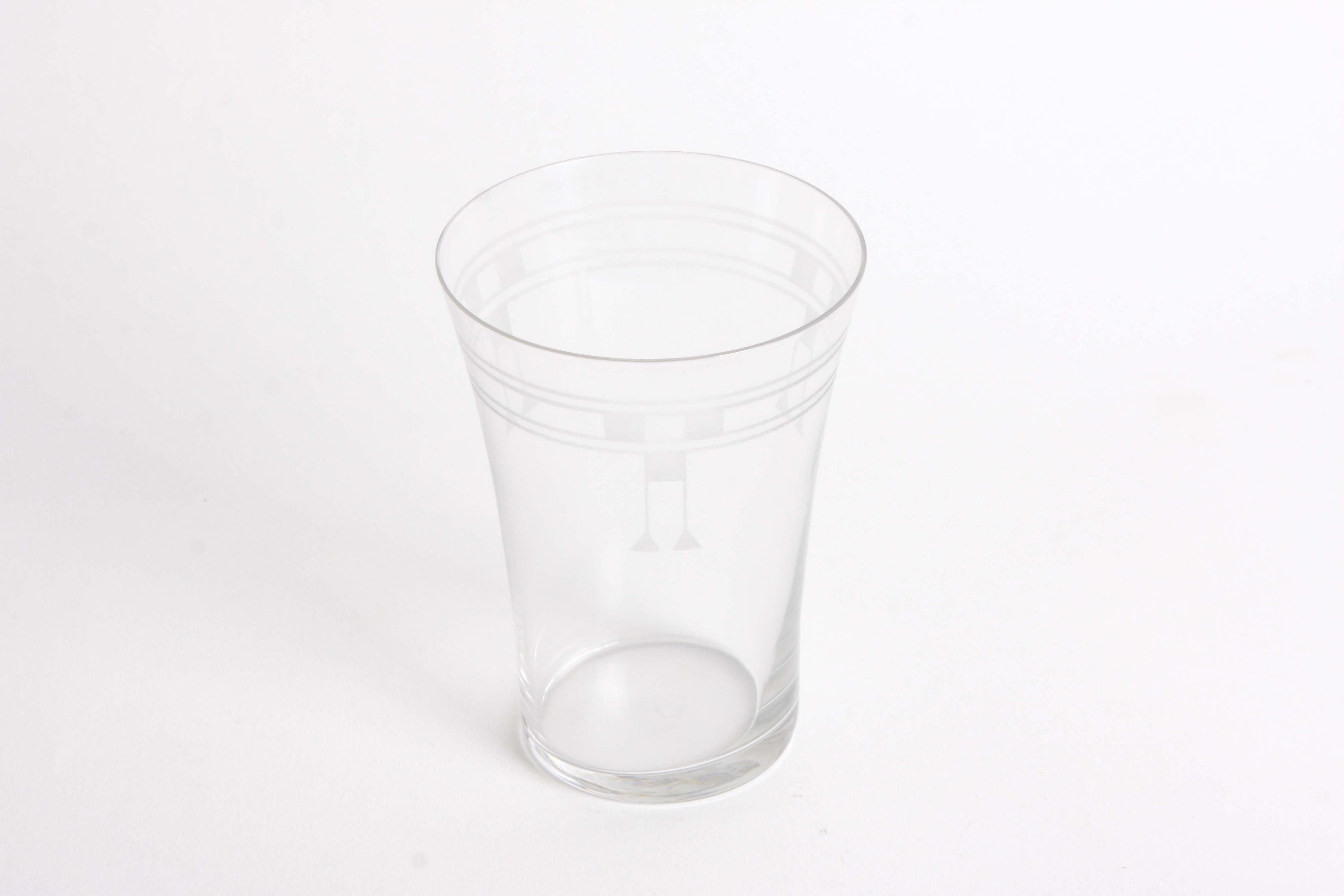 Vintage Floral and Geometric Etched Glass Stemware Group