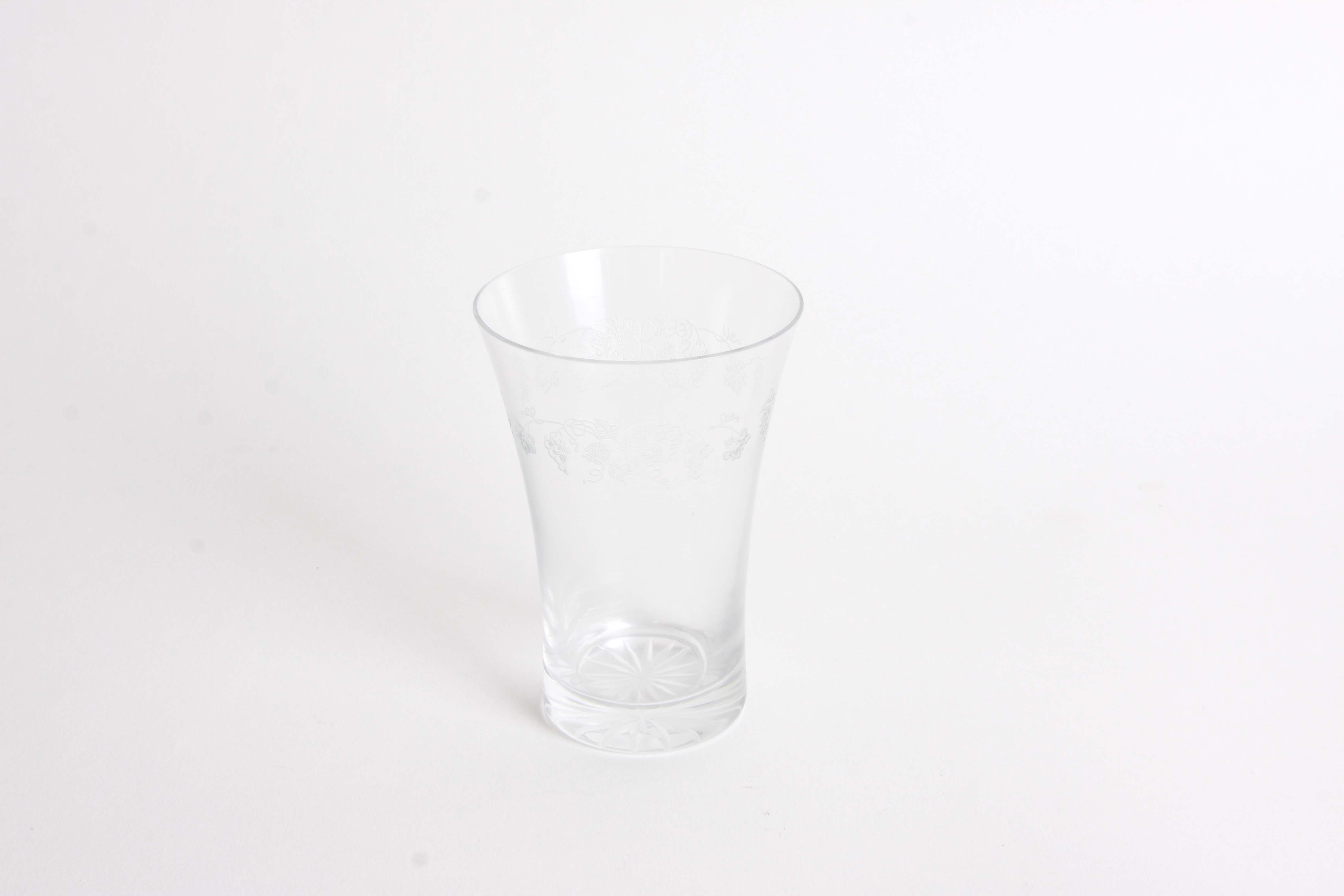 Vintage Floral and Geometric Etched Glass Stemware Group