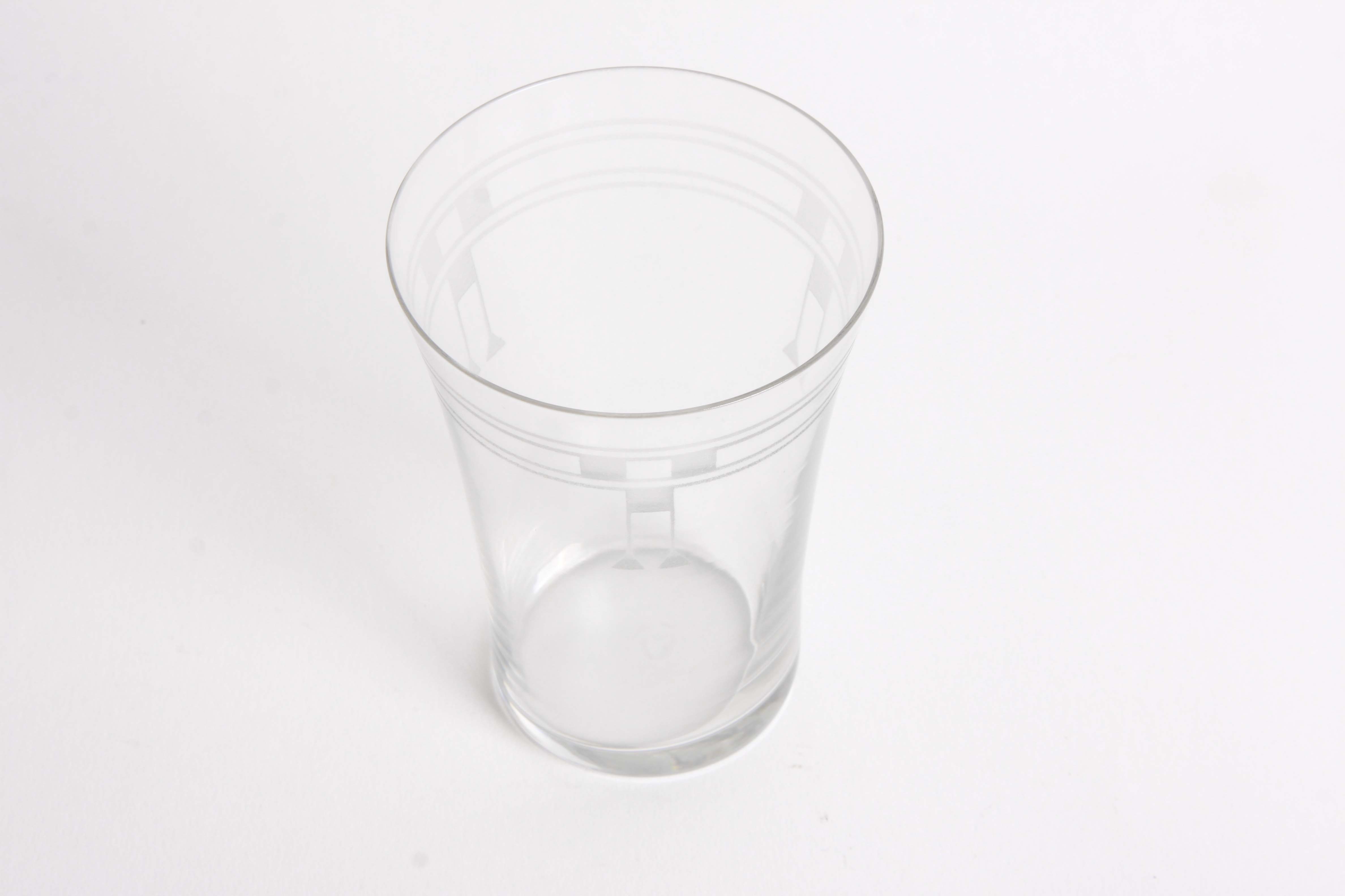 Vintage Floral and Geometric Etched Glass Stemware Group