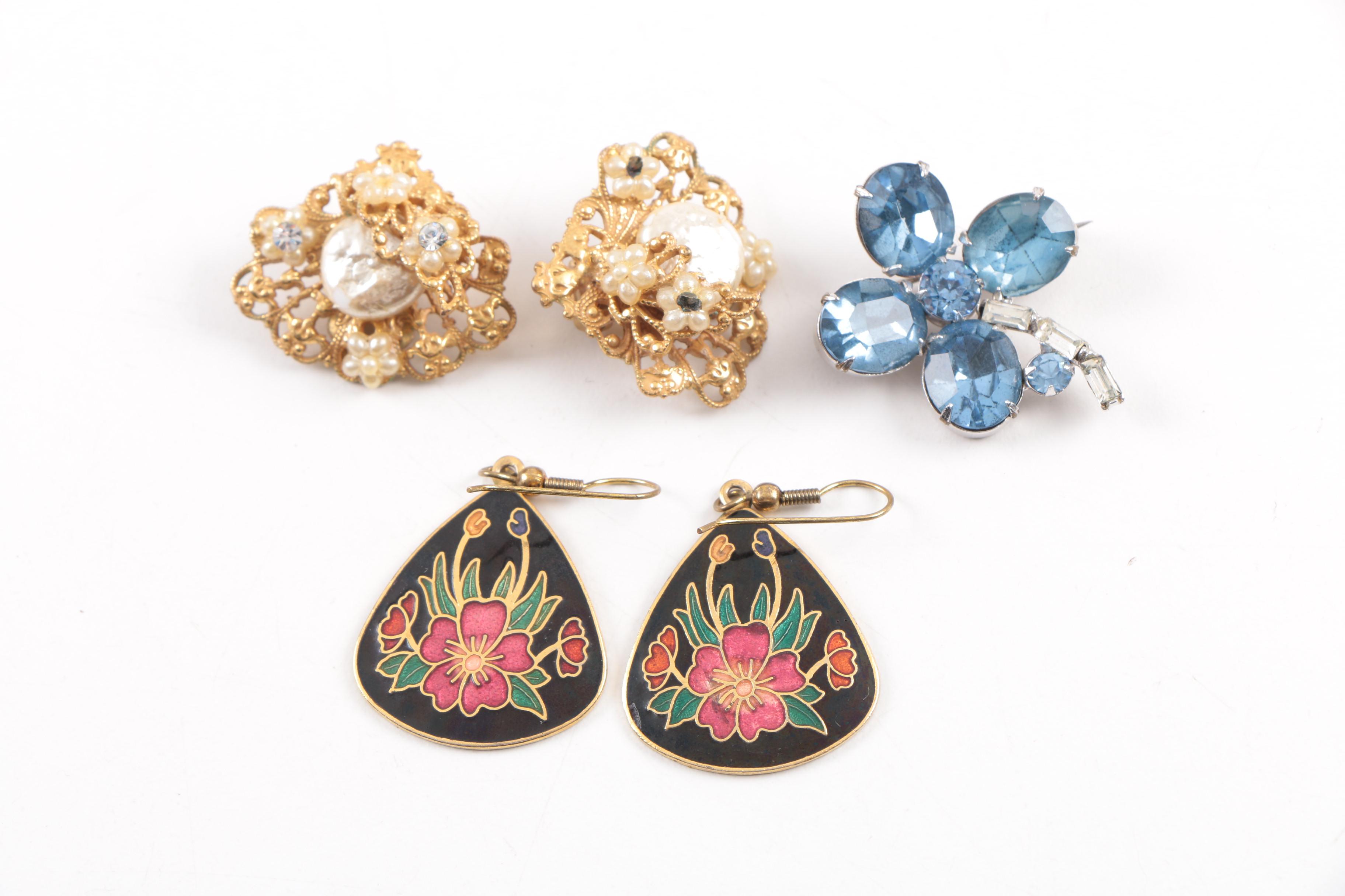 Vintage Jewelry Including Trifari and Wedgwood