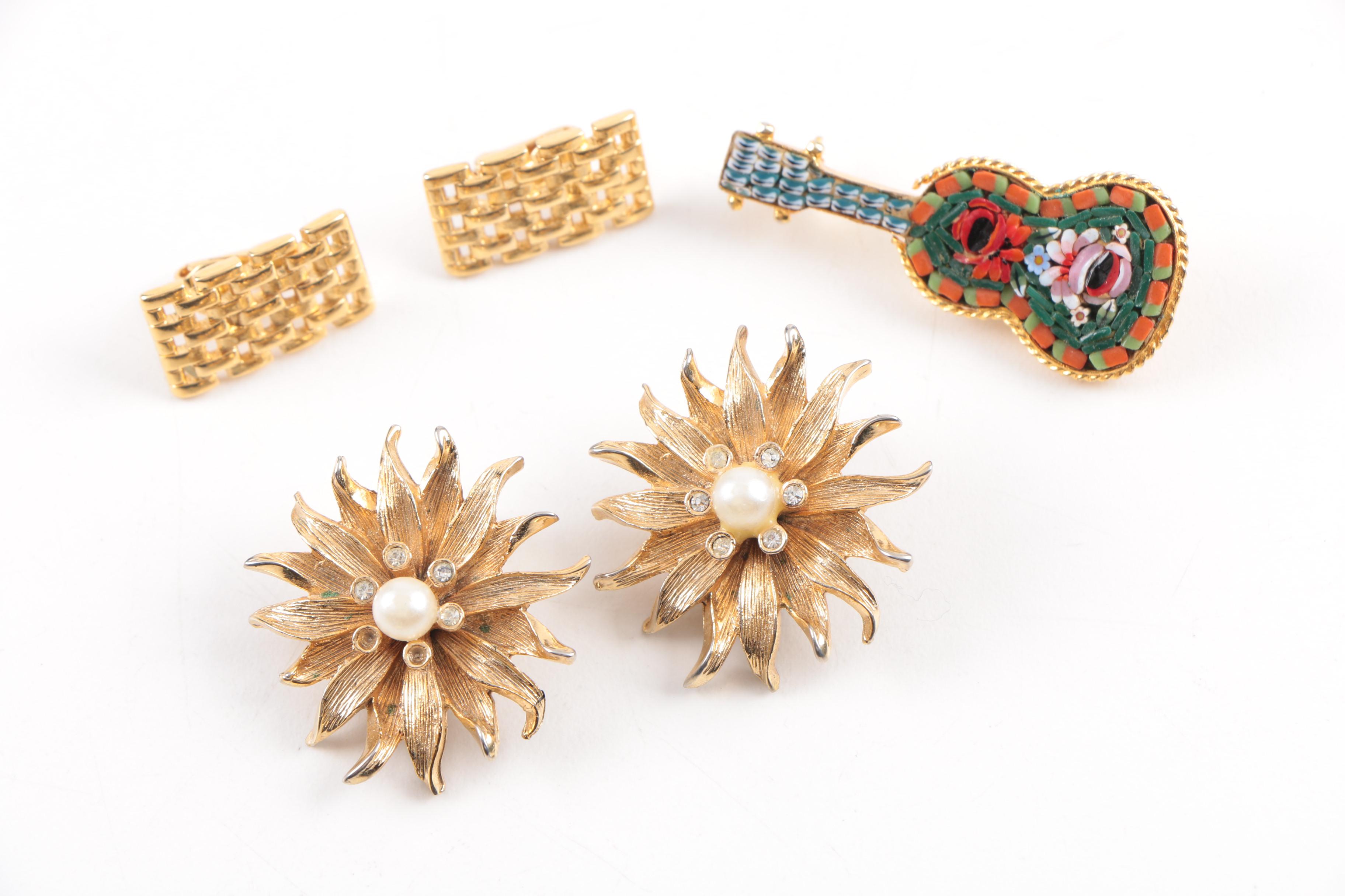 Vintage Jewelry Including Trifari and Wedgwood