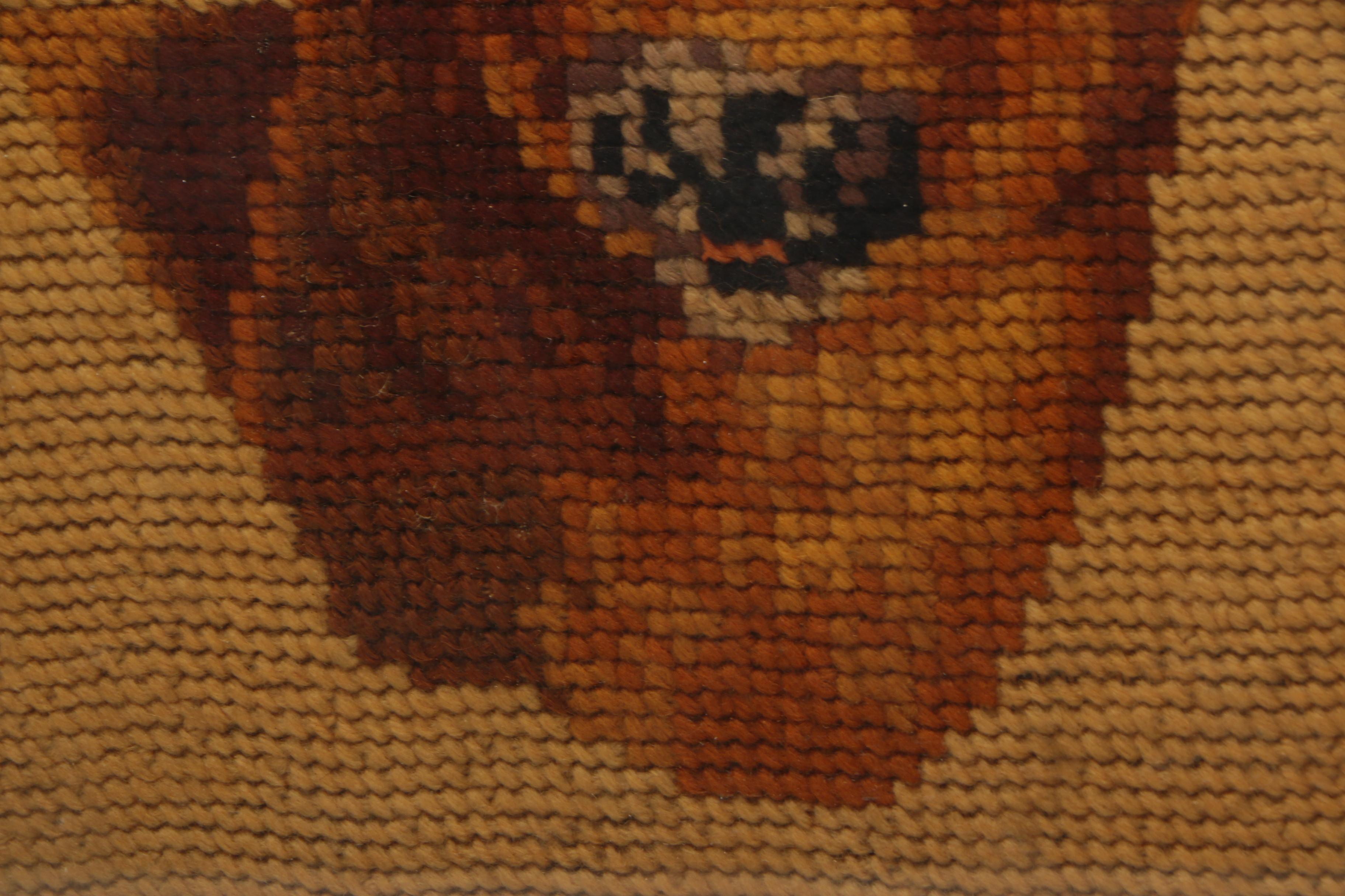 Needlepoint Embroideries of a Deer and a Pig