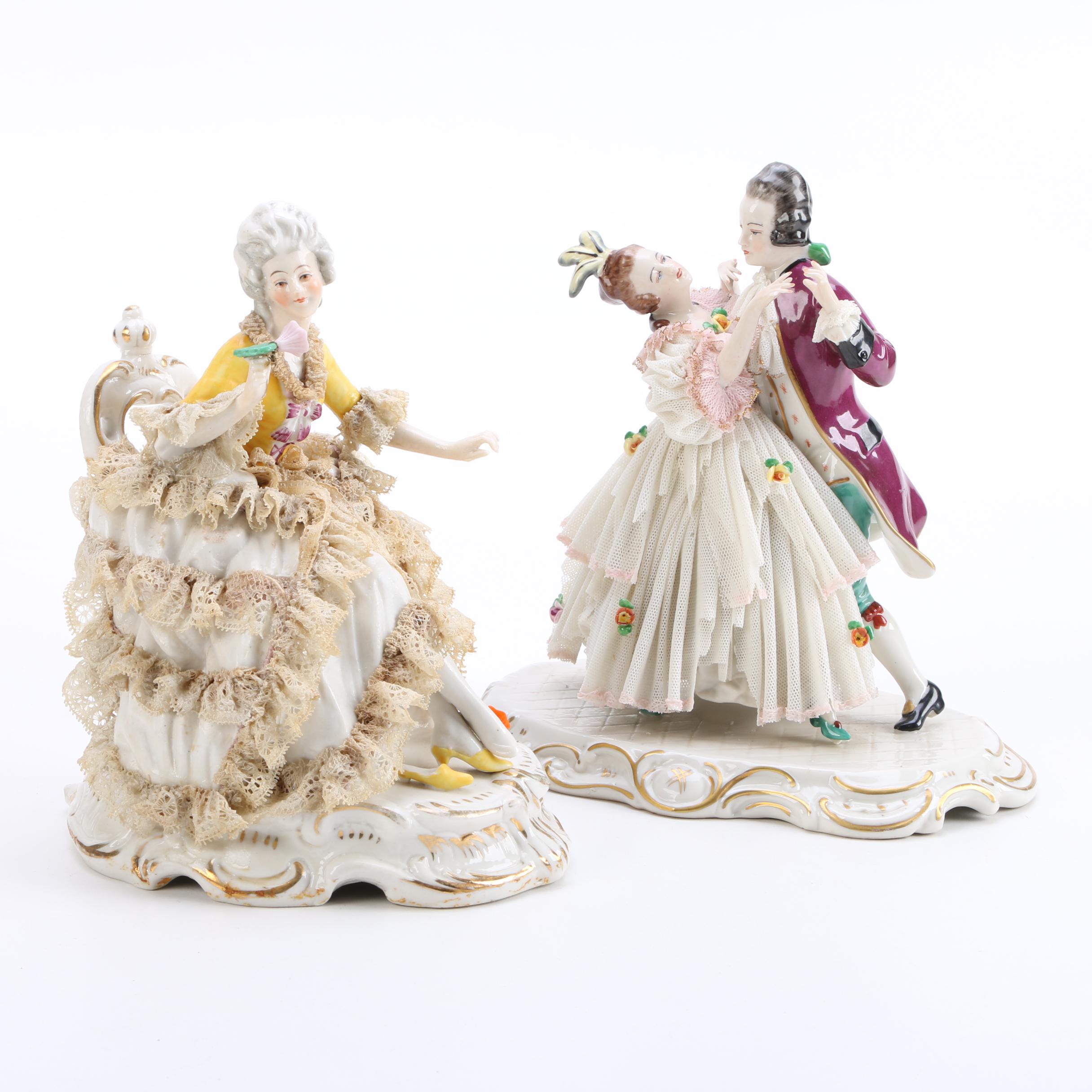 Vintage Friedrich Wilhelm Wessel Frankenthal Figurines