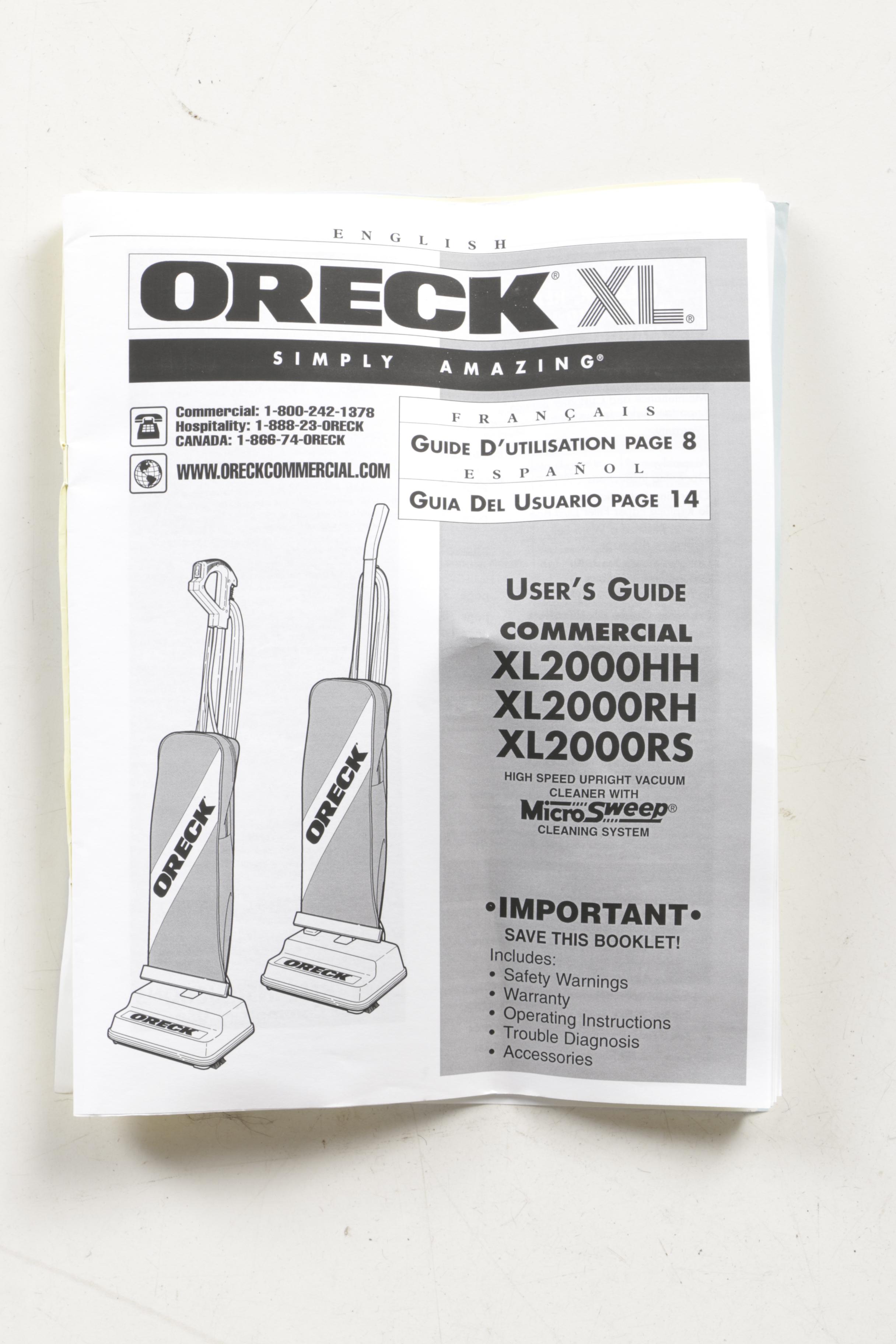 Oreck XL Commercial Vacuum