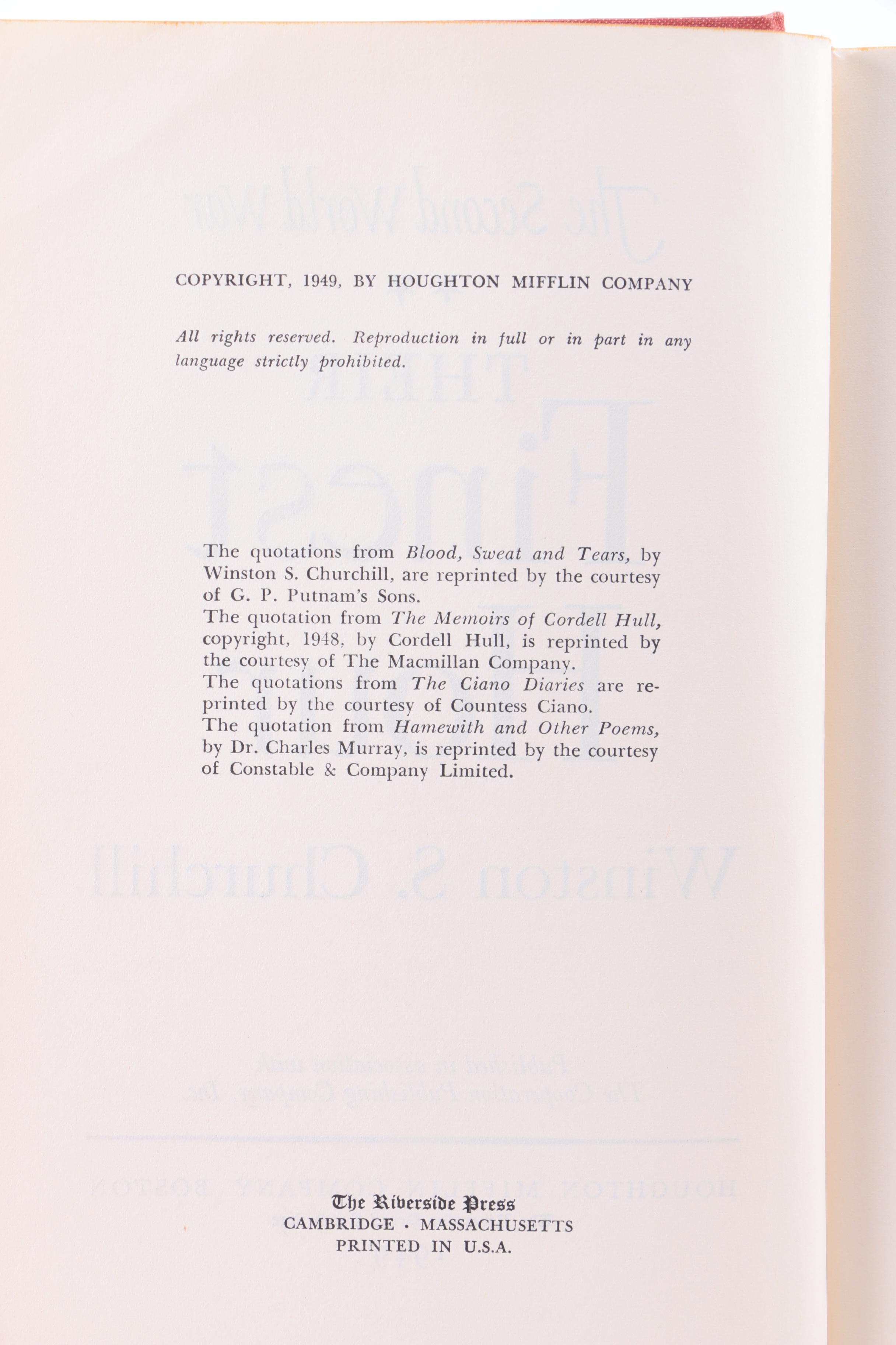 Winston Churchill Books featuring "The Second World War" Series