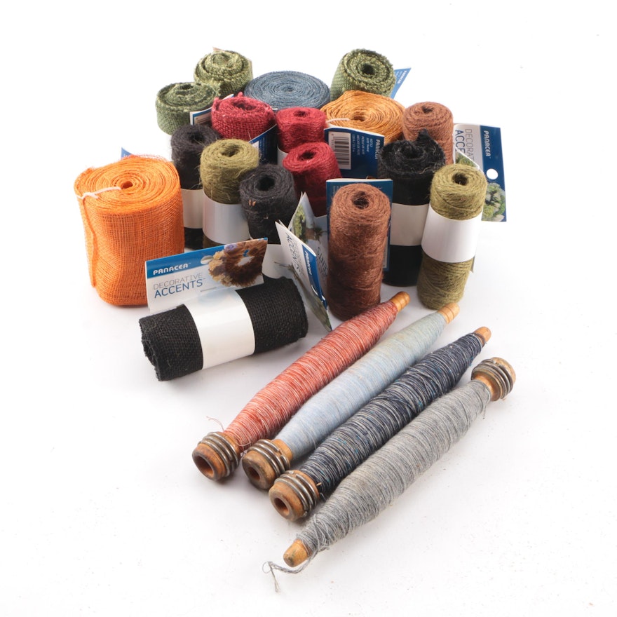 Jute Trims and Vintage Thread Spools